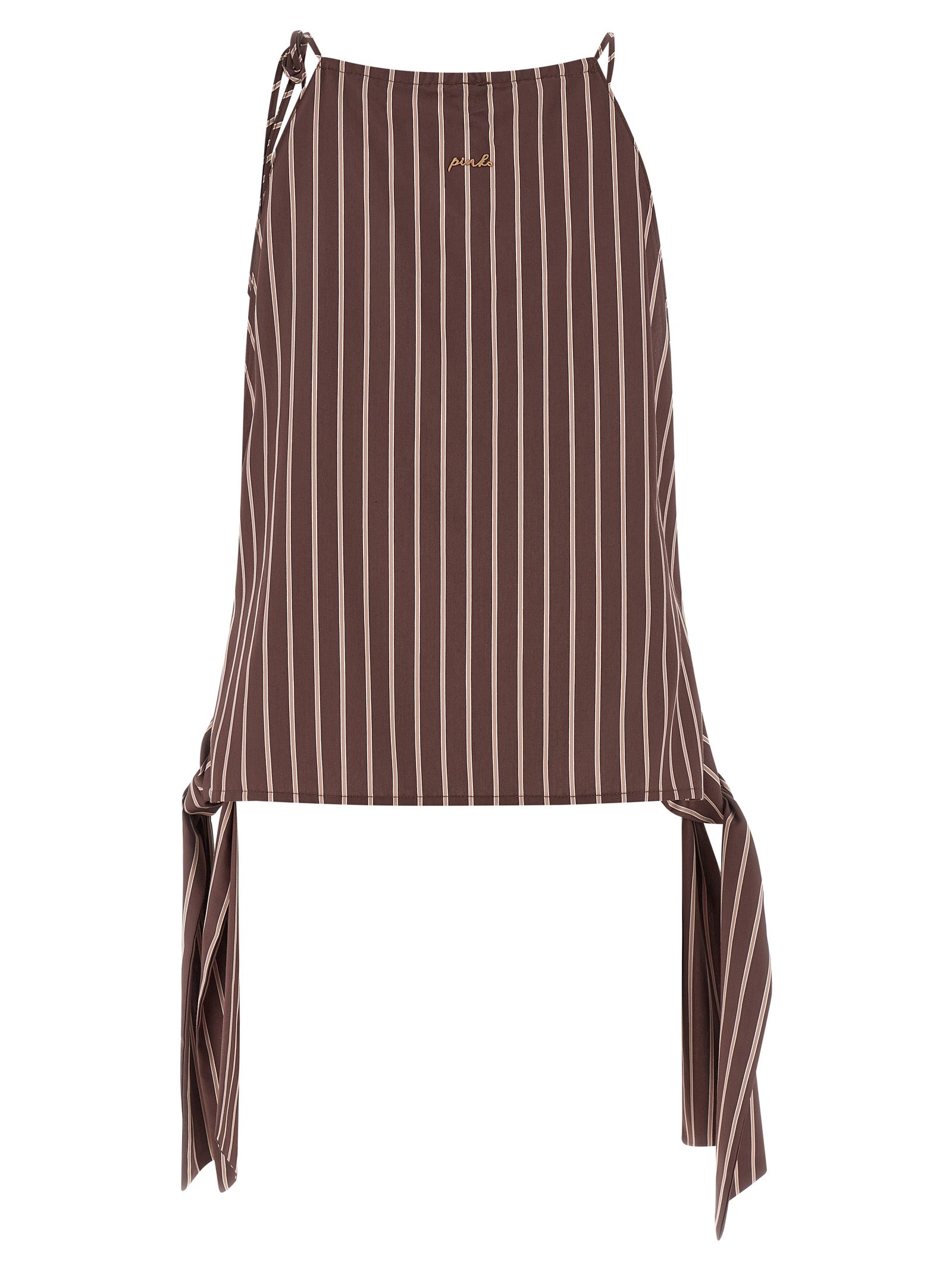 PINKO Brown Viscose Sleeveles Women's T-Shirt