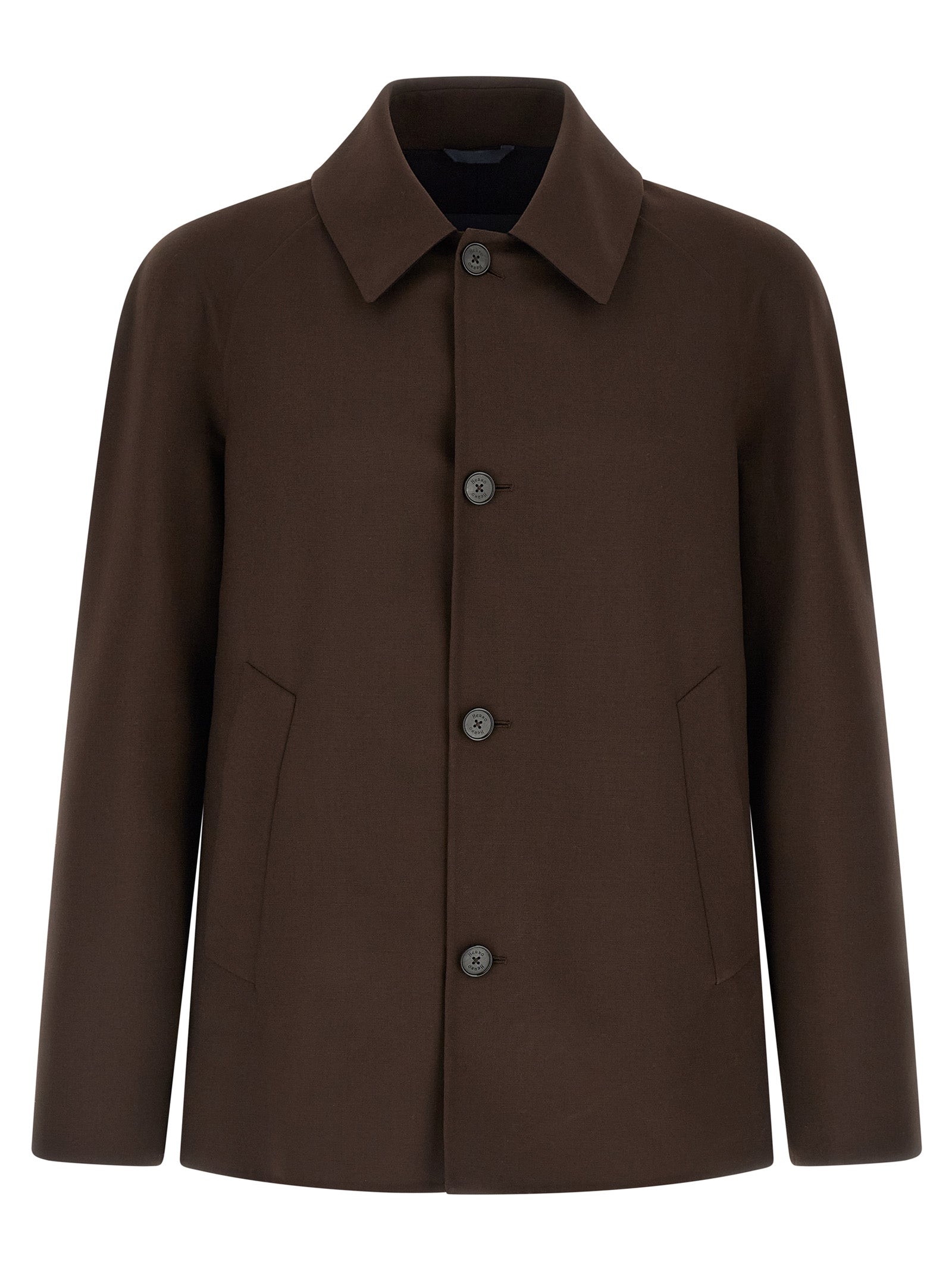 Herno Brown Polyester Full-Length Men's Jacket