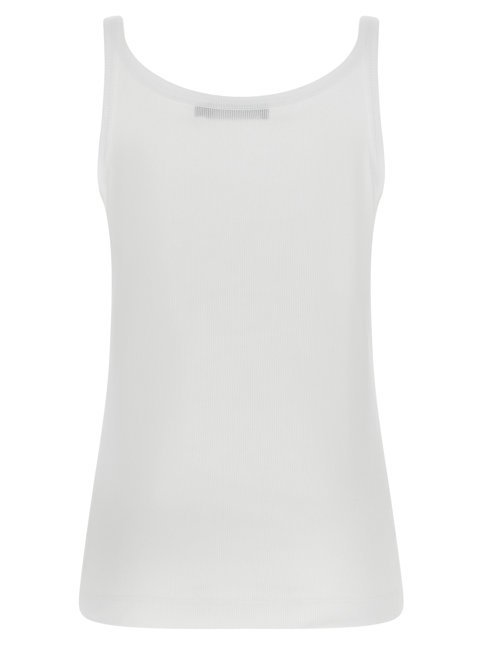 Dolce & Gabbana White Cotton Sleeveles Women's T-Shirt