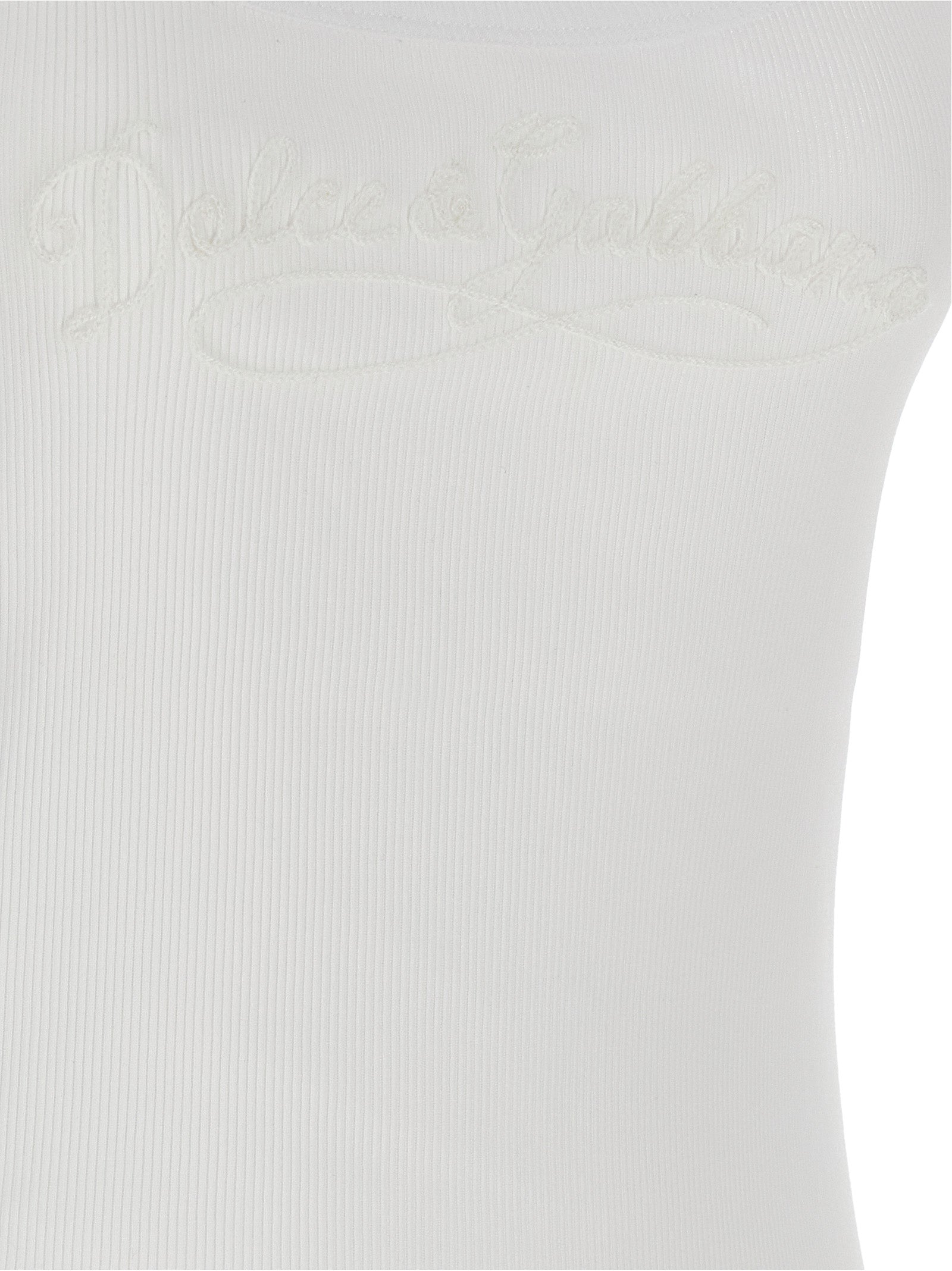 Dolce & Gabbana White Cotton Sleeveles Women's T-Shirt