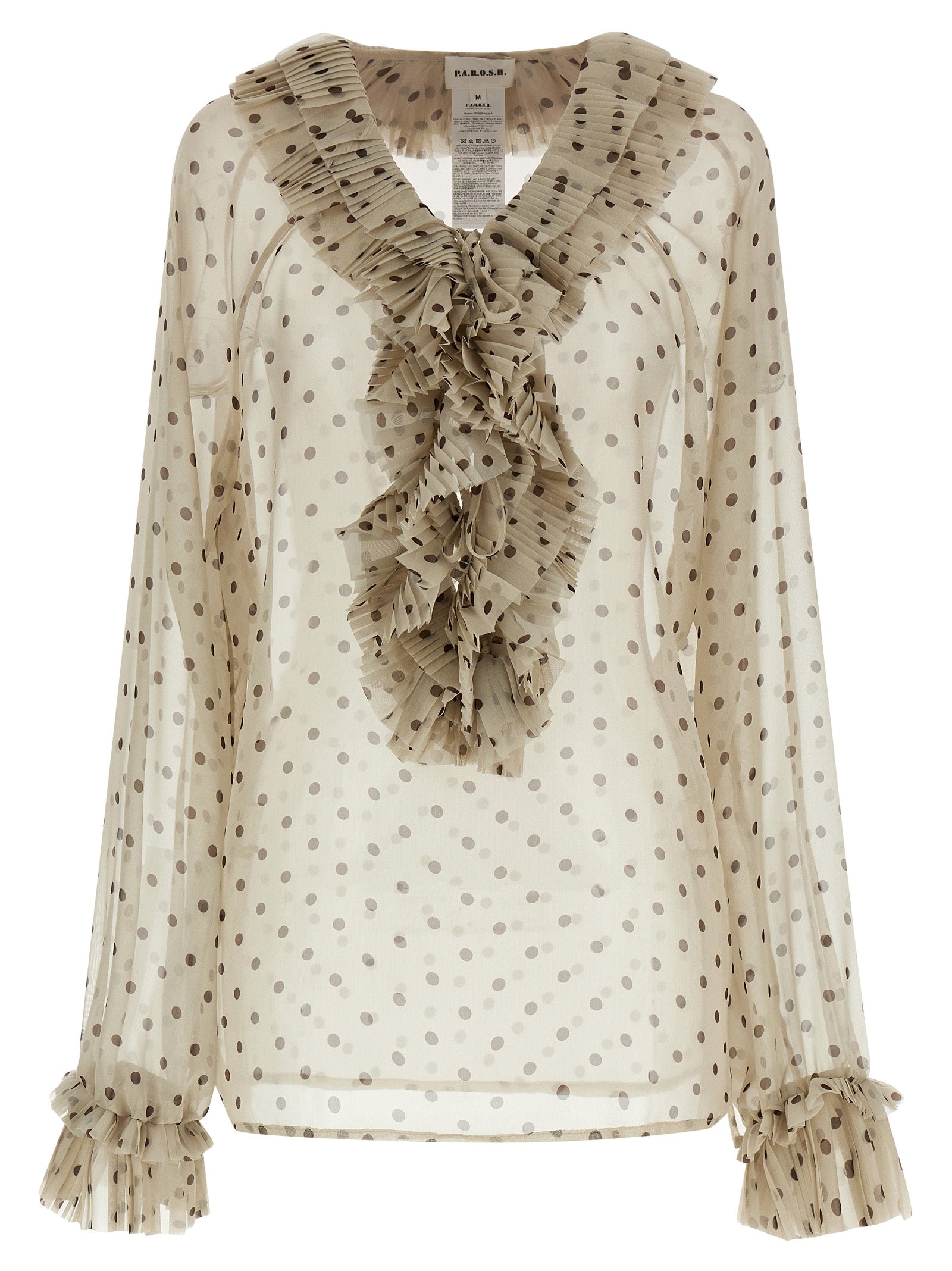 P.A.R.O.S.H. Beige Polyester Women's Blouse