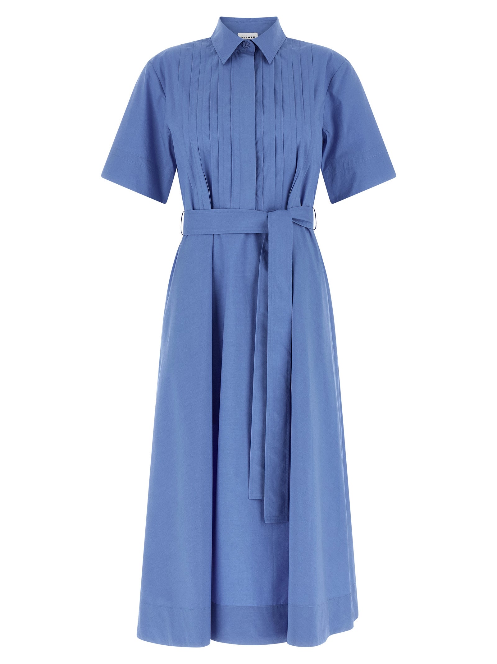 P.A.R.O.S.H. Blue Cotton Midi Women's Dress