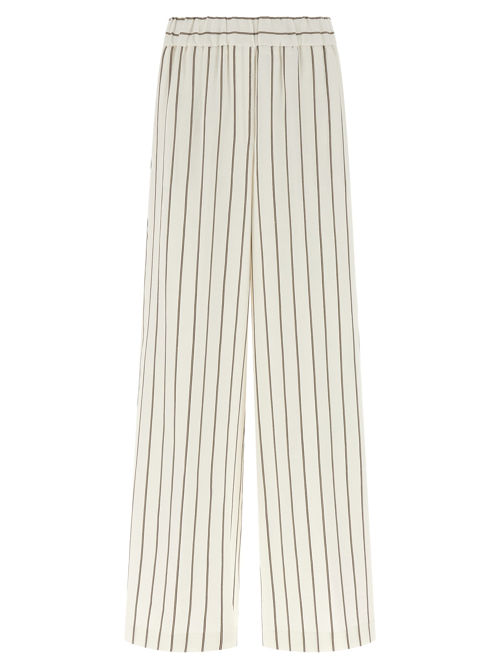 Peserico White Linen Casual Women's Pants