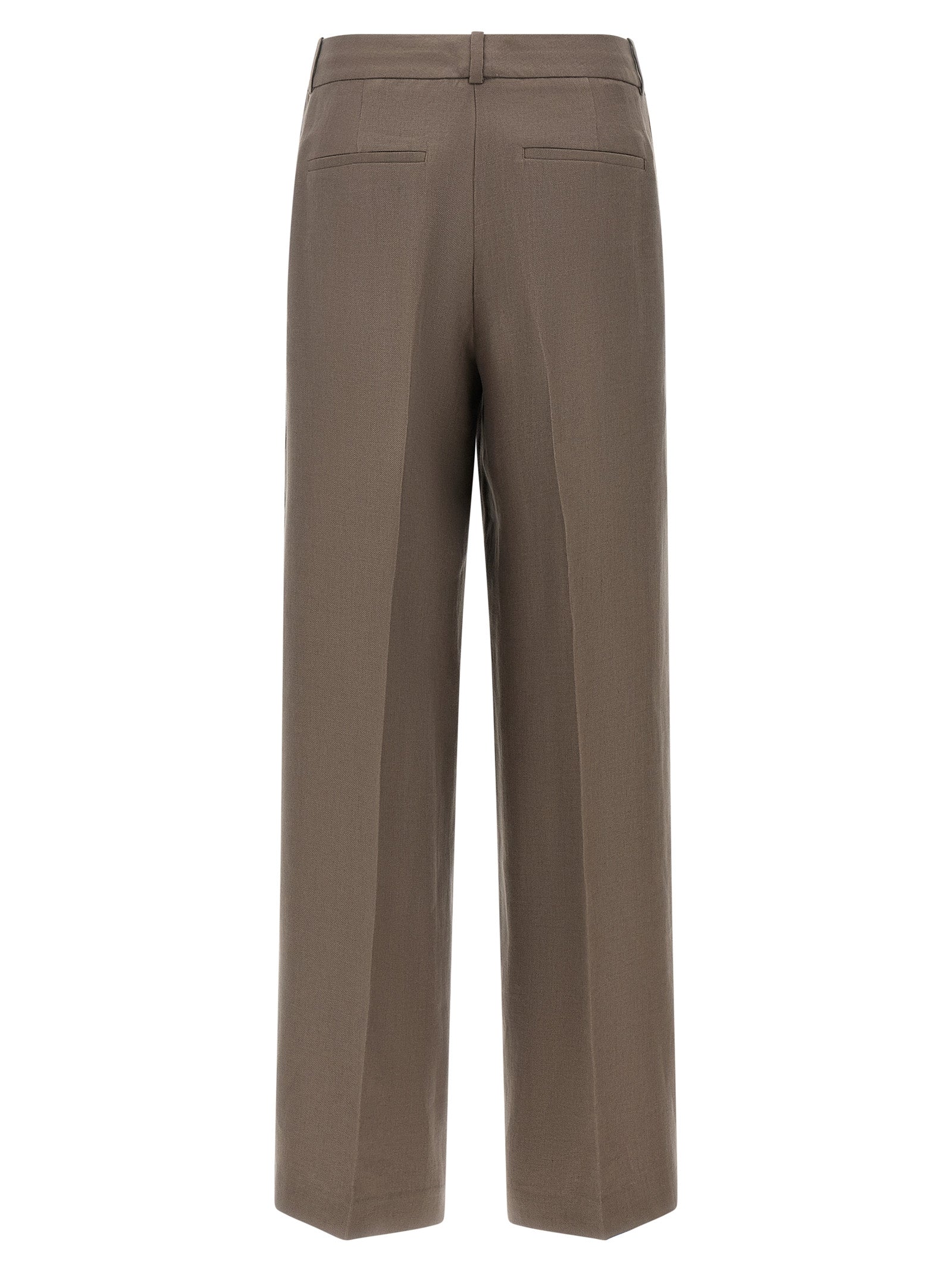 Peserico Brown Linen Women's Pants