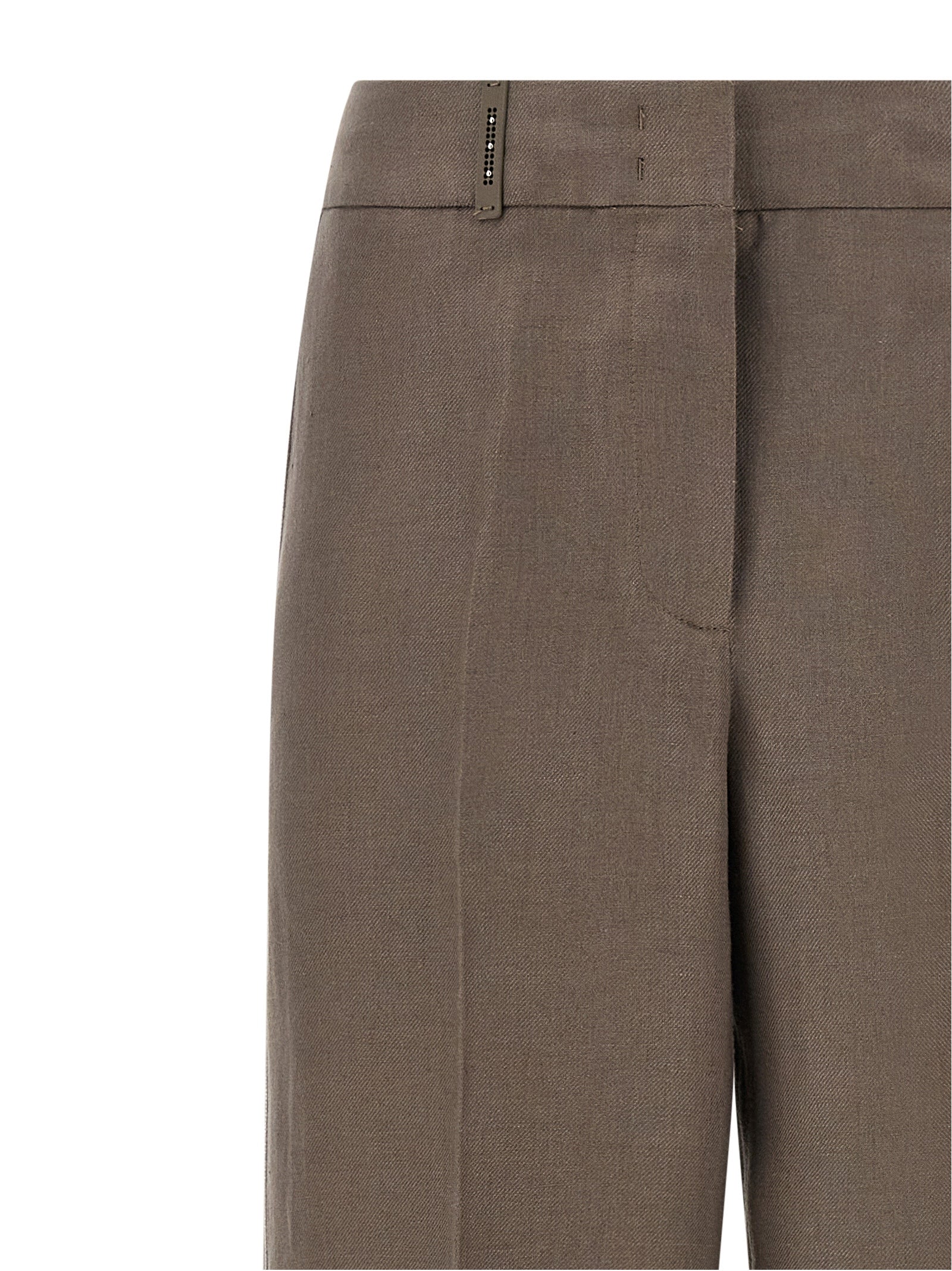 Peserico Brown Linen Women's Pants