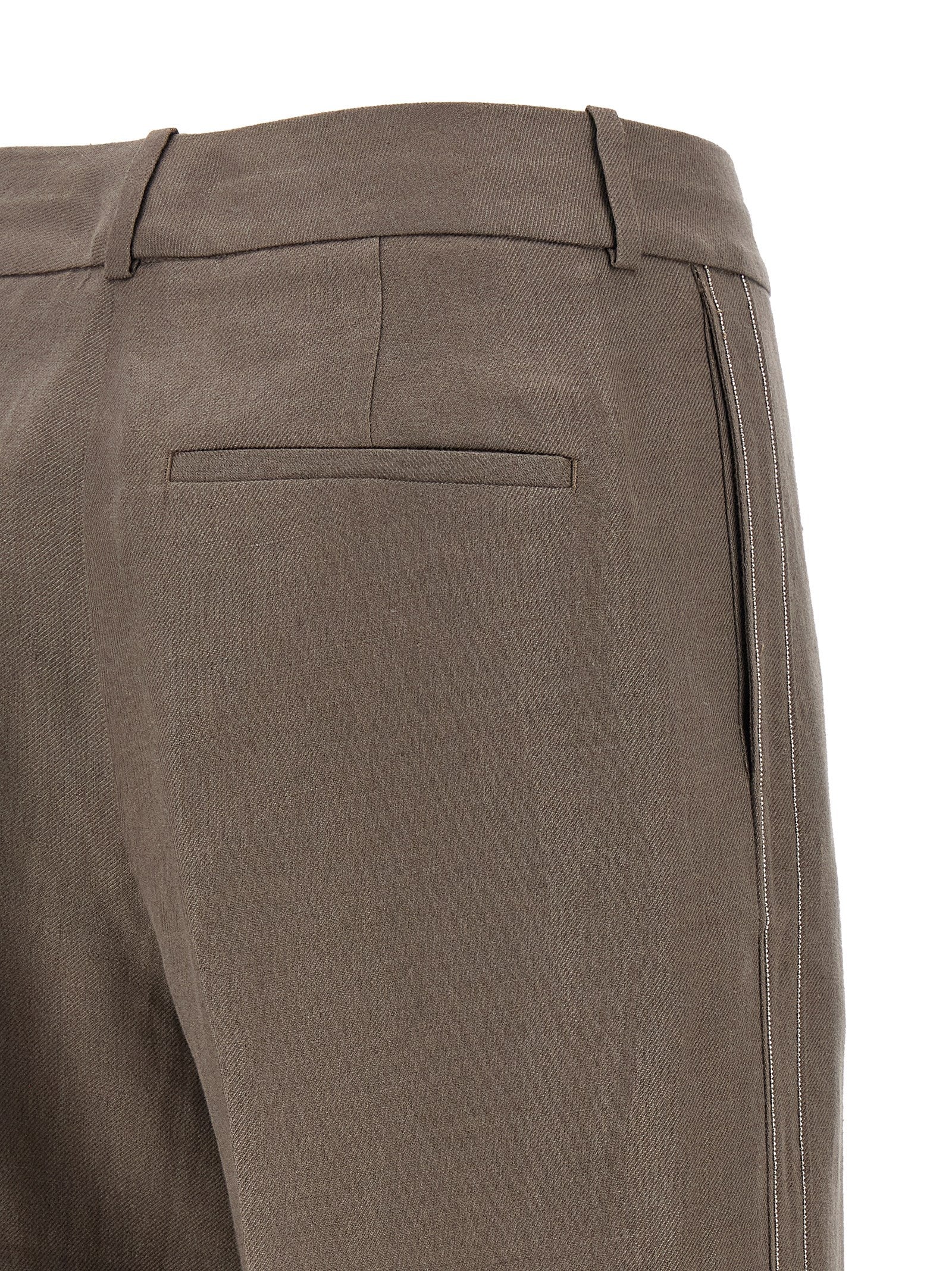 Peserico Brown Linen Women's Pants