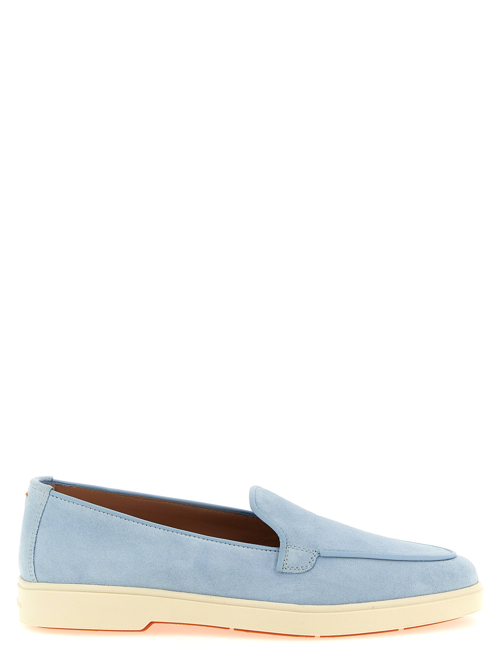 Santoni Blue Calfskin Slip-On Women's Loafers