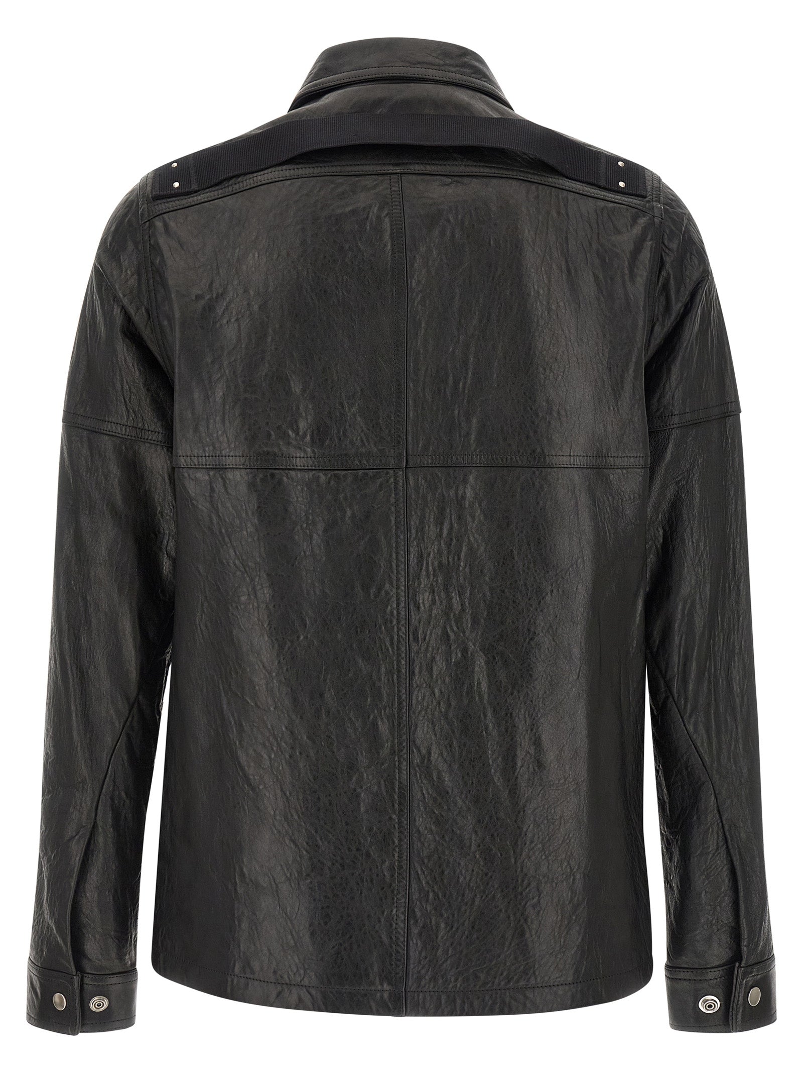 Rick Owens Black Lamb Leather Leather Men's Jacket
