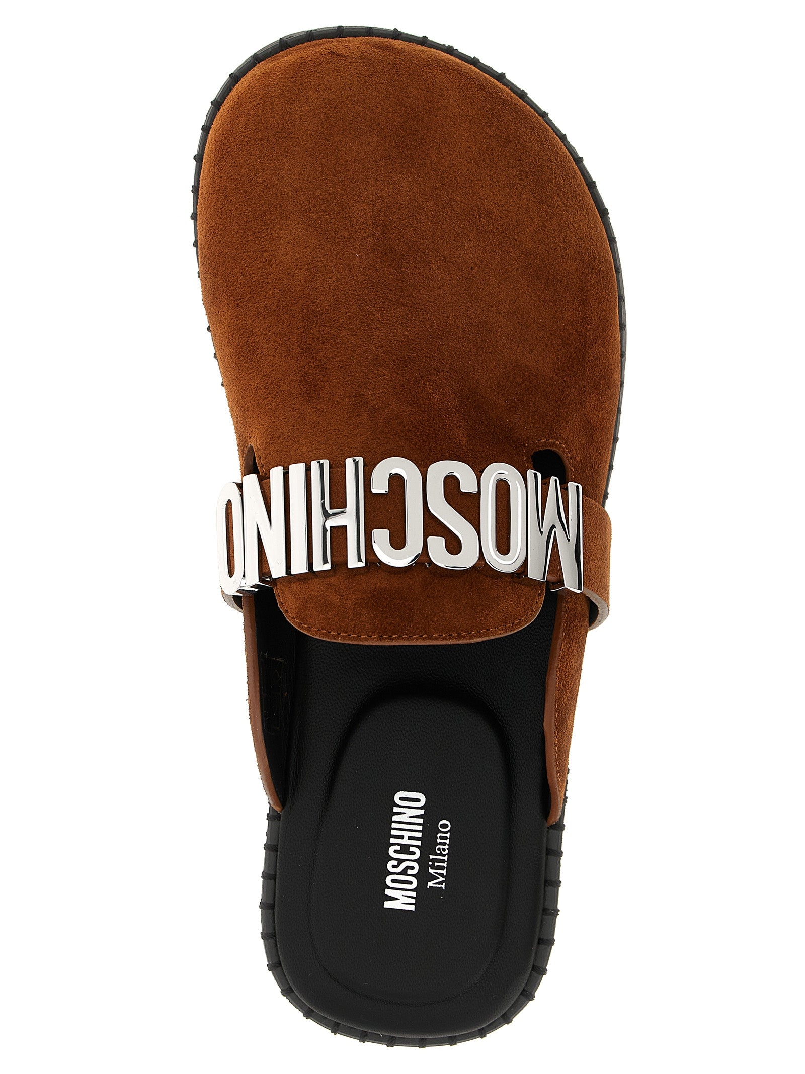 Moschino Brown Calfskin Women's Clogs