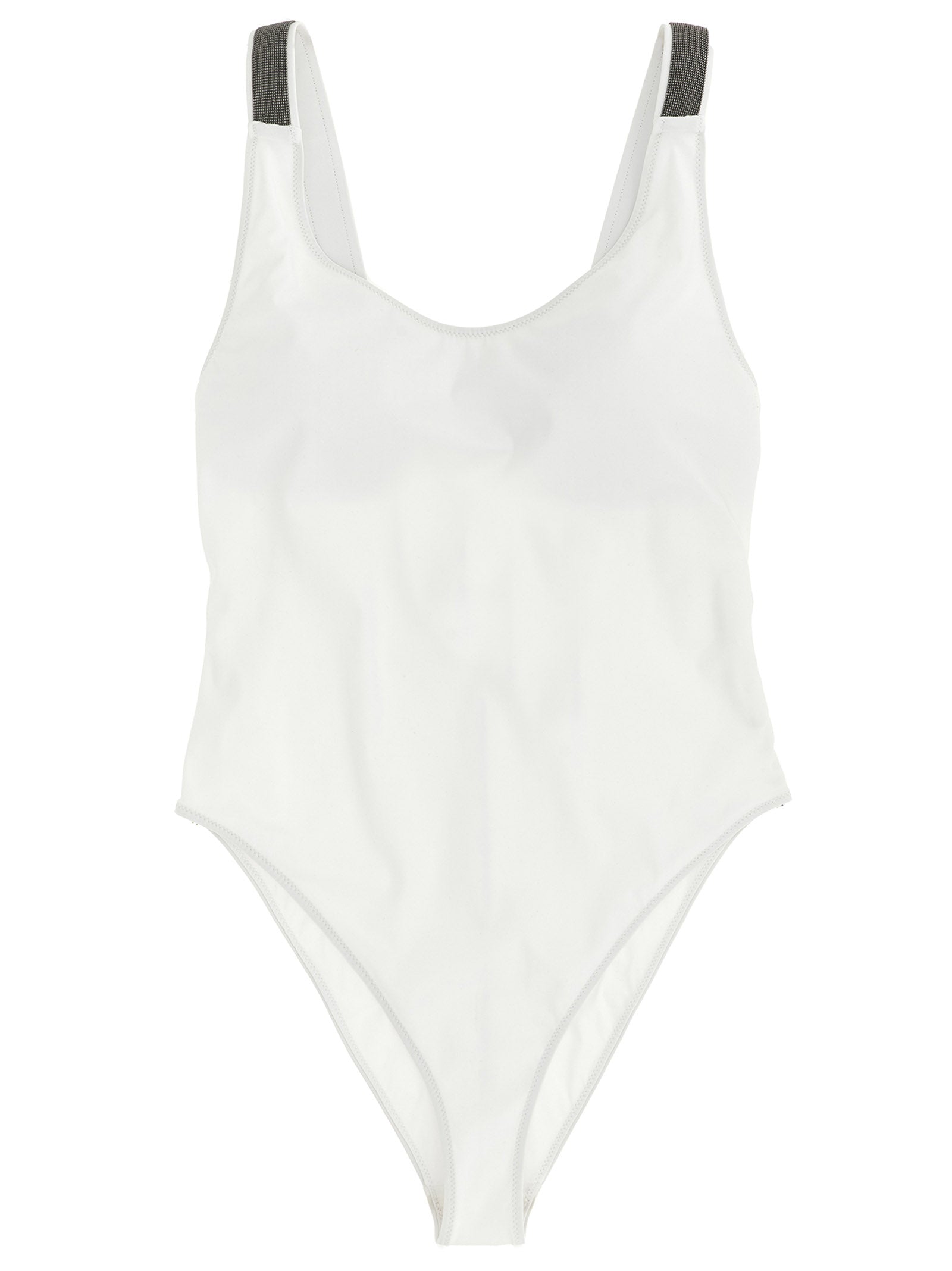 Brunello Cucinelli White Polyamide One-Piece Women's Swimsuit