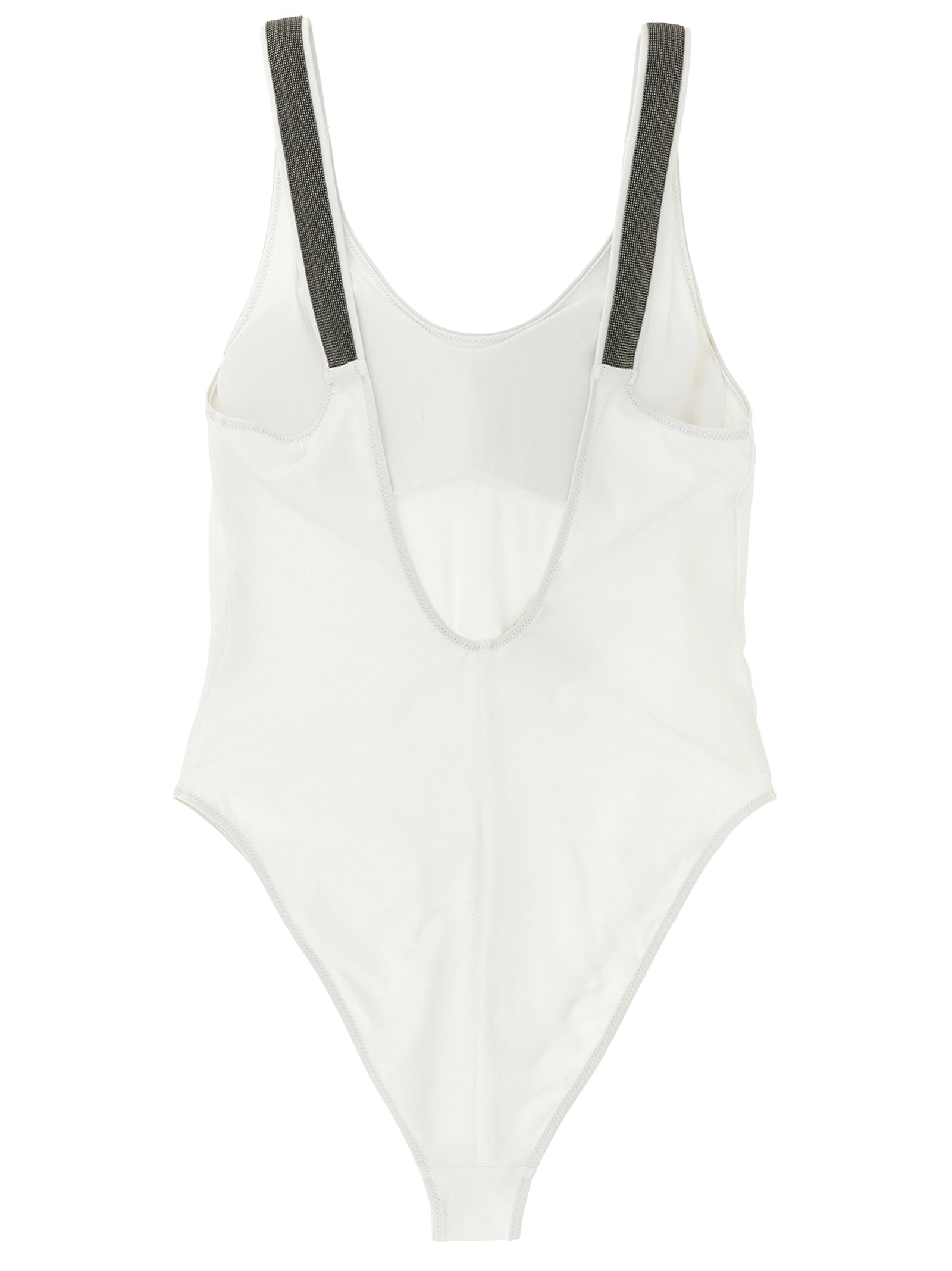 Brunello Cucinelli White Polyamide One-Piece Women's Swimsuit