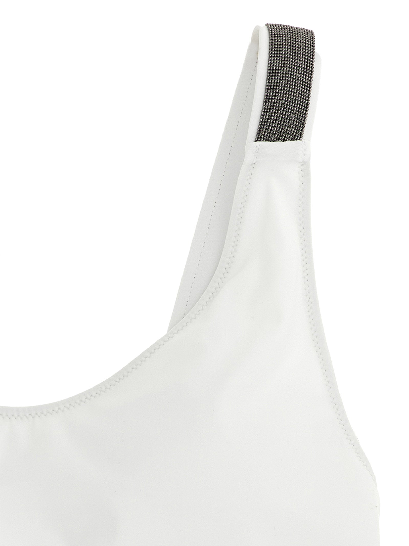 Brunello Cucinelli White Polyamide One-Piece Women's Swimsuit