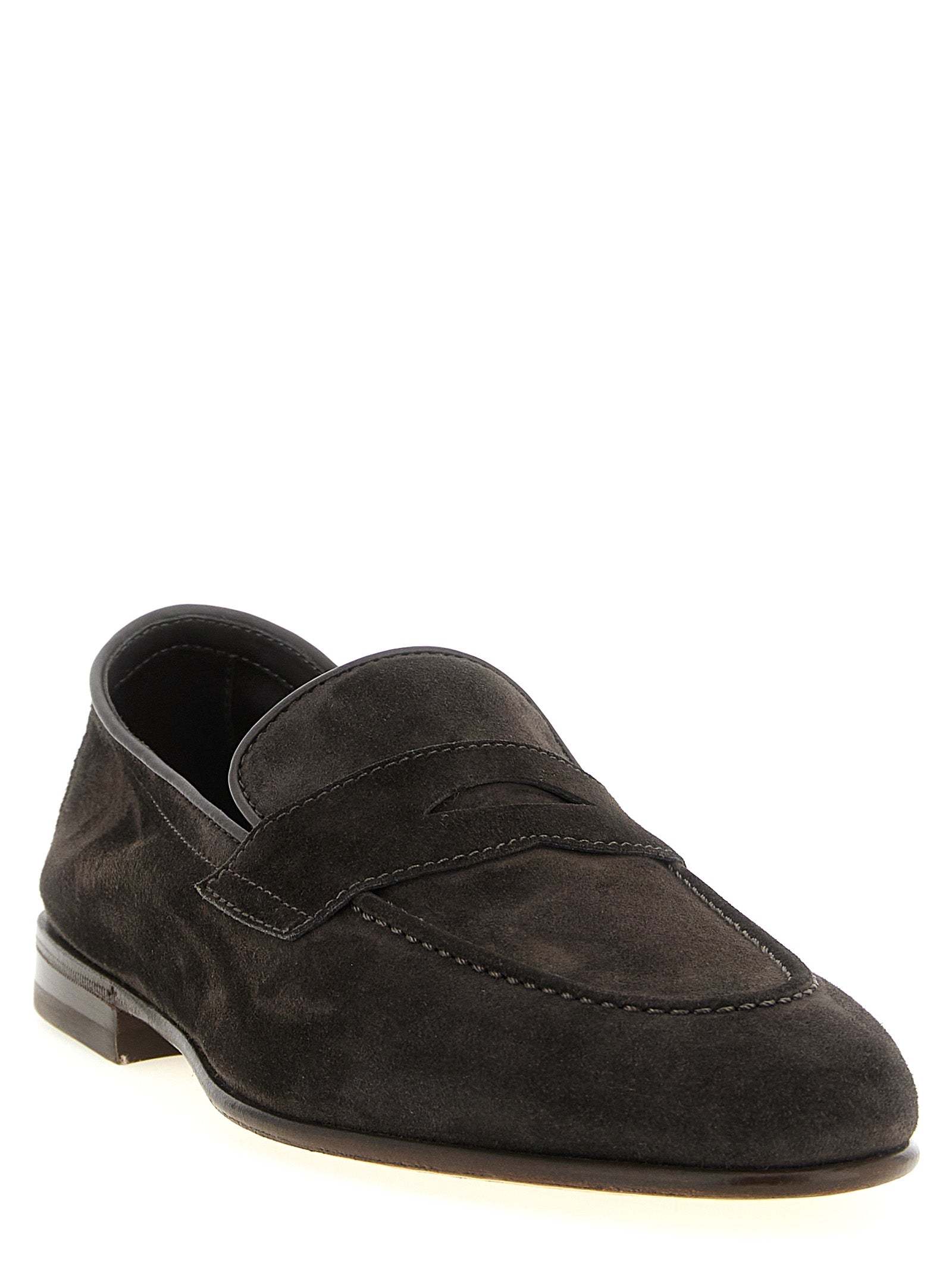 Brunello Cucinelli Brown Calfskin Slip-On Men's Loafers