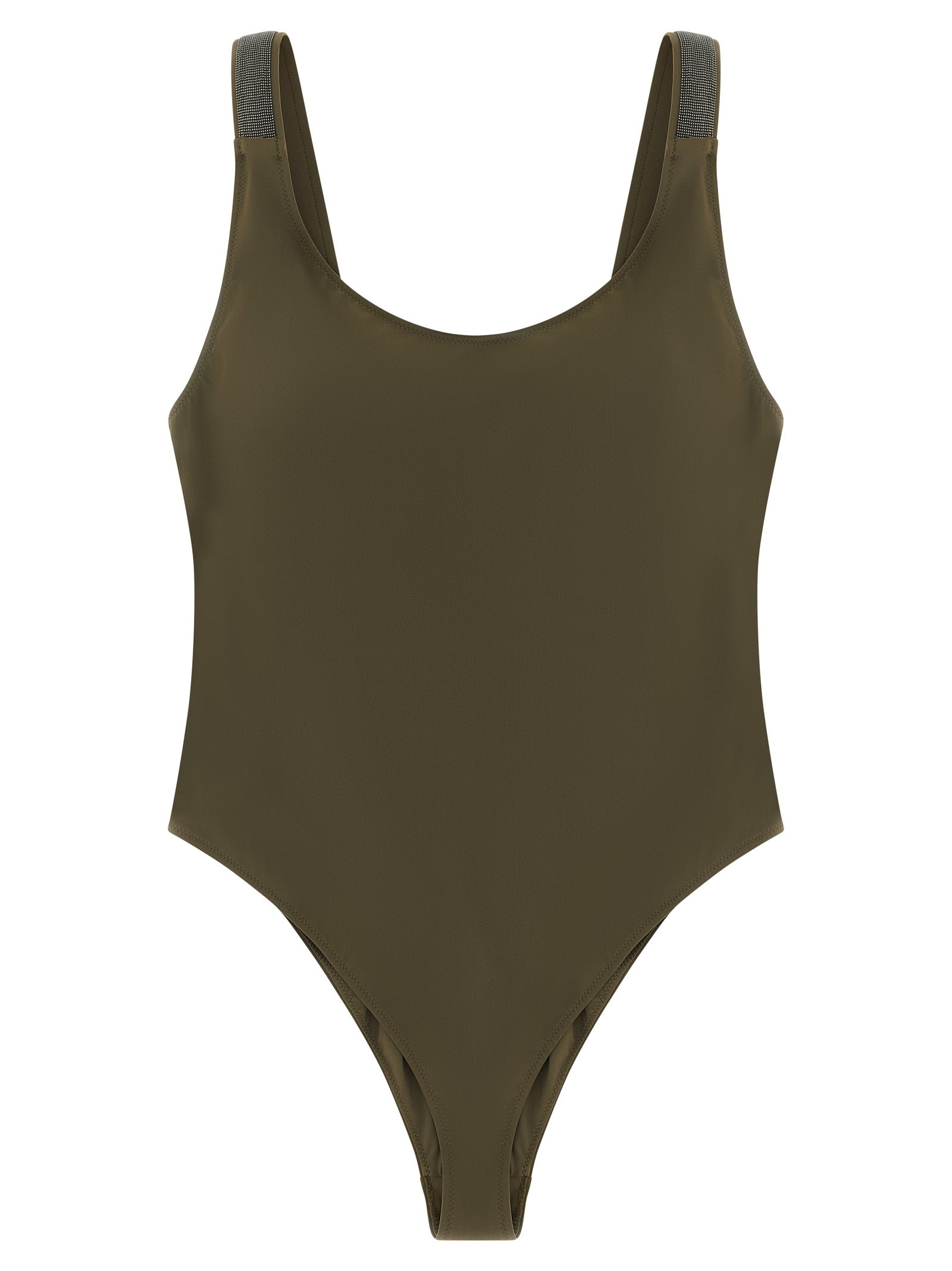 Brunello Cucinelli Bicolor Polyamide One-Piece Women's Swimsuit