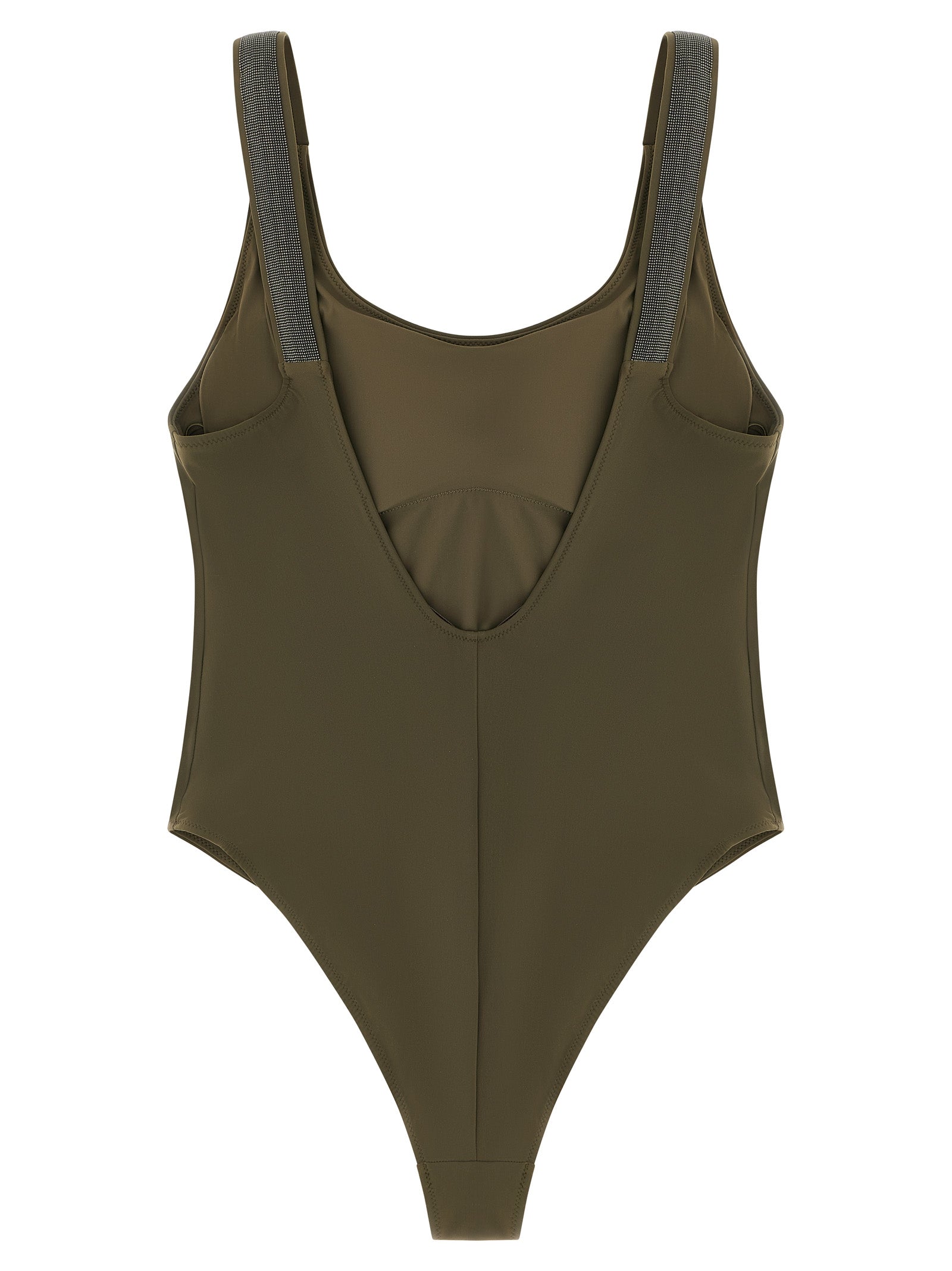 Brunello Cucinelli Bicolor Polyamide One-Piece Women's Swimsuit