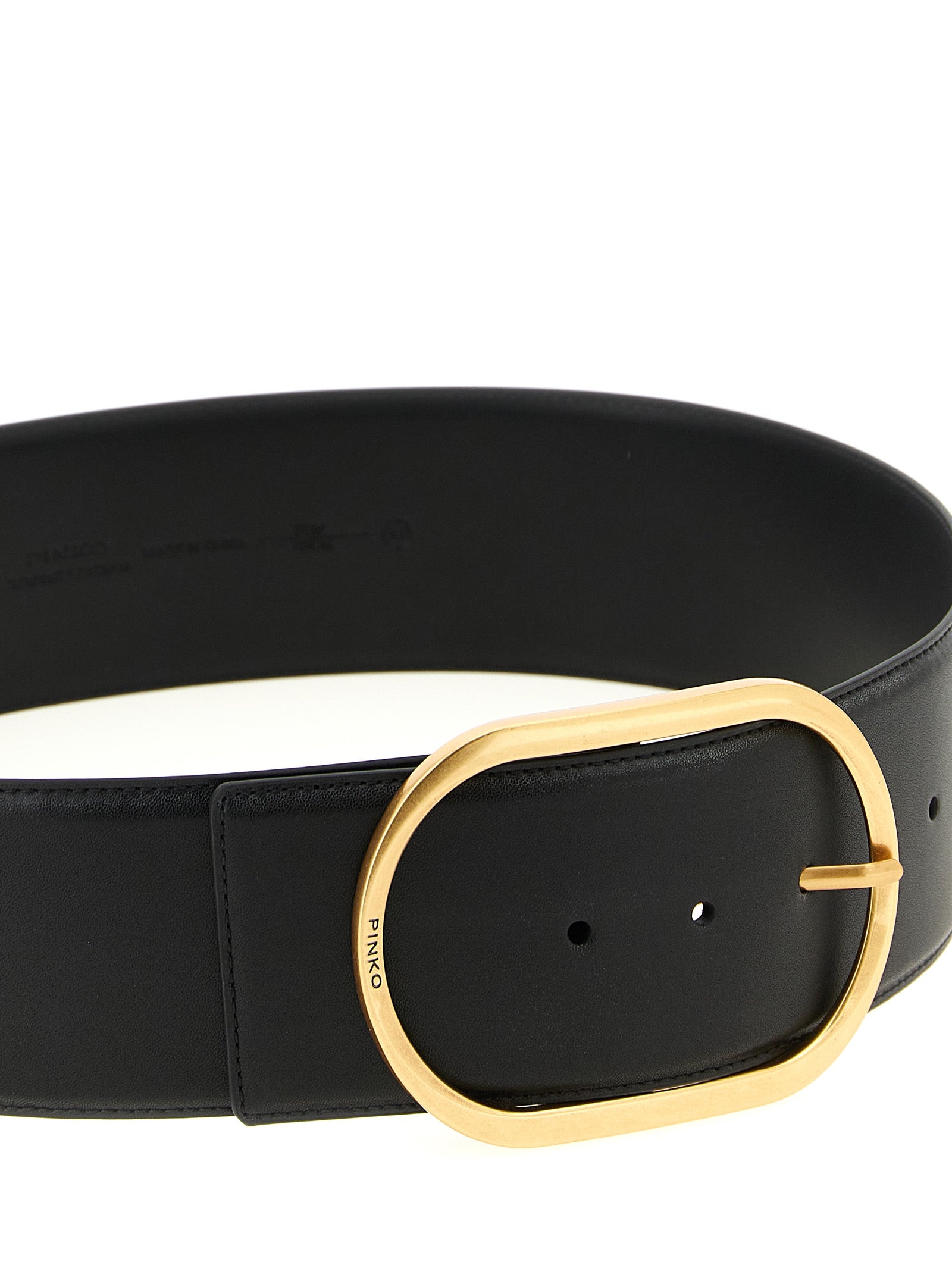 PINKO Black Cowhide High-Waist Women's Belt