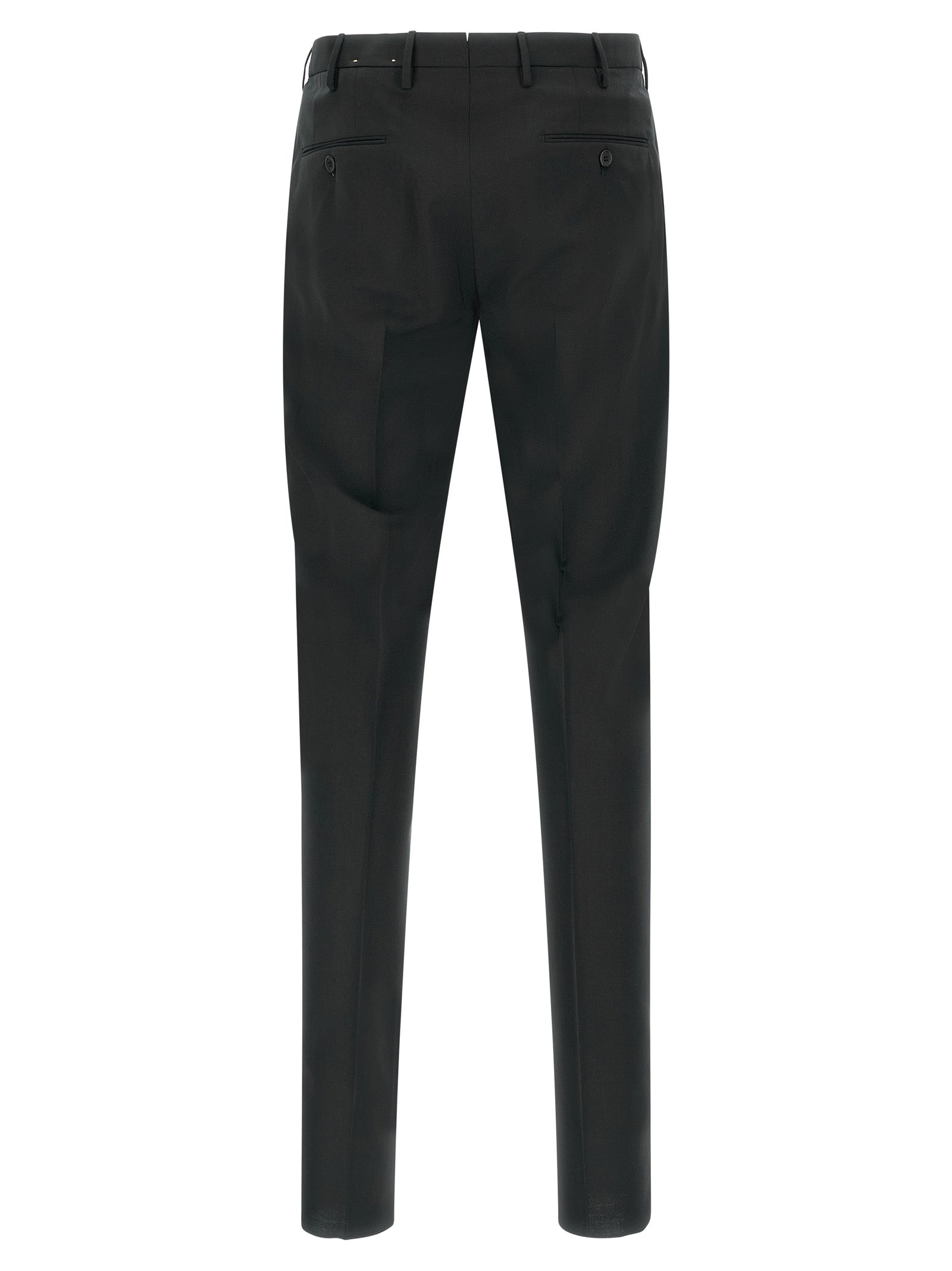 Incotex Black Virgin Wool Dress Men's Pants