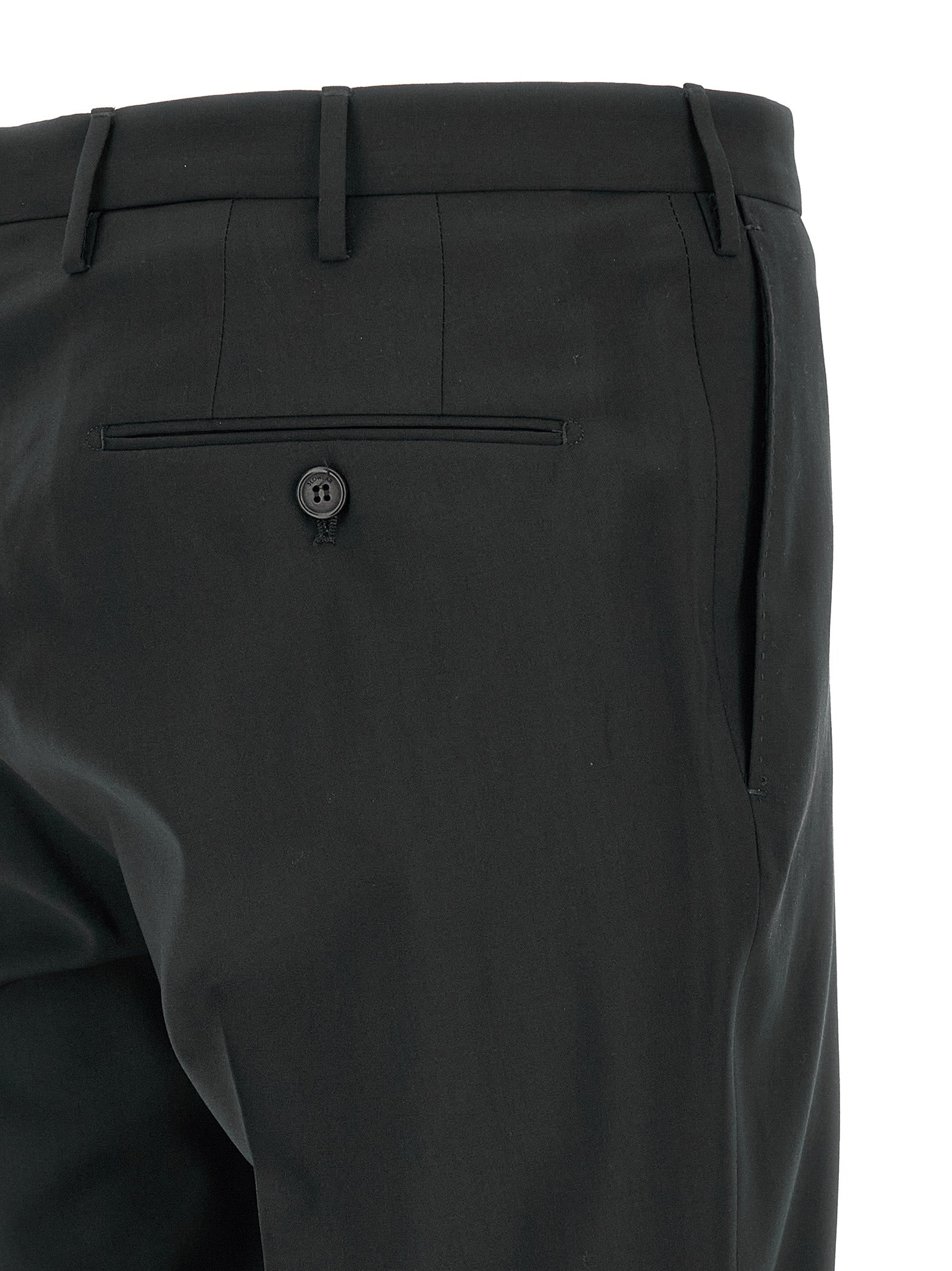 Incotex Black Virgin Wool Dress Men's Pants