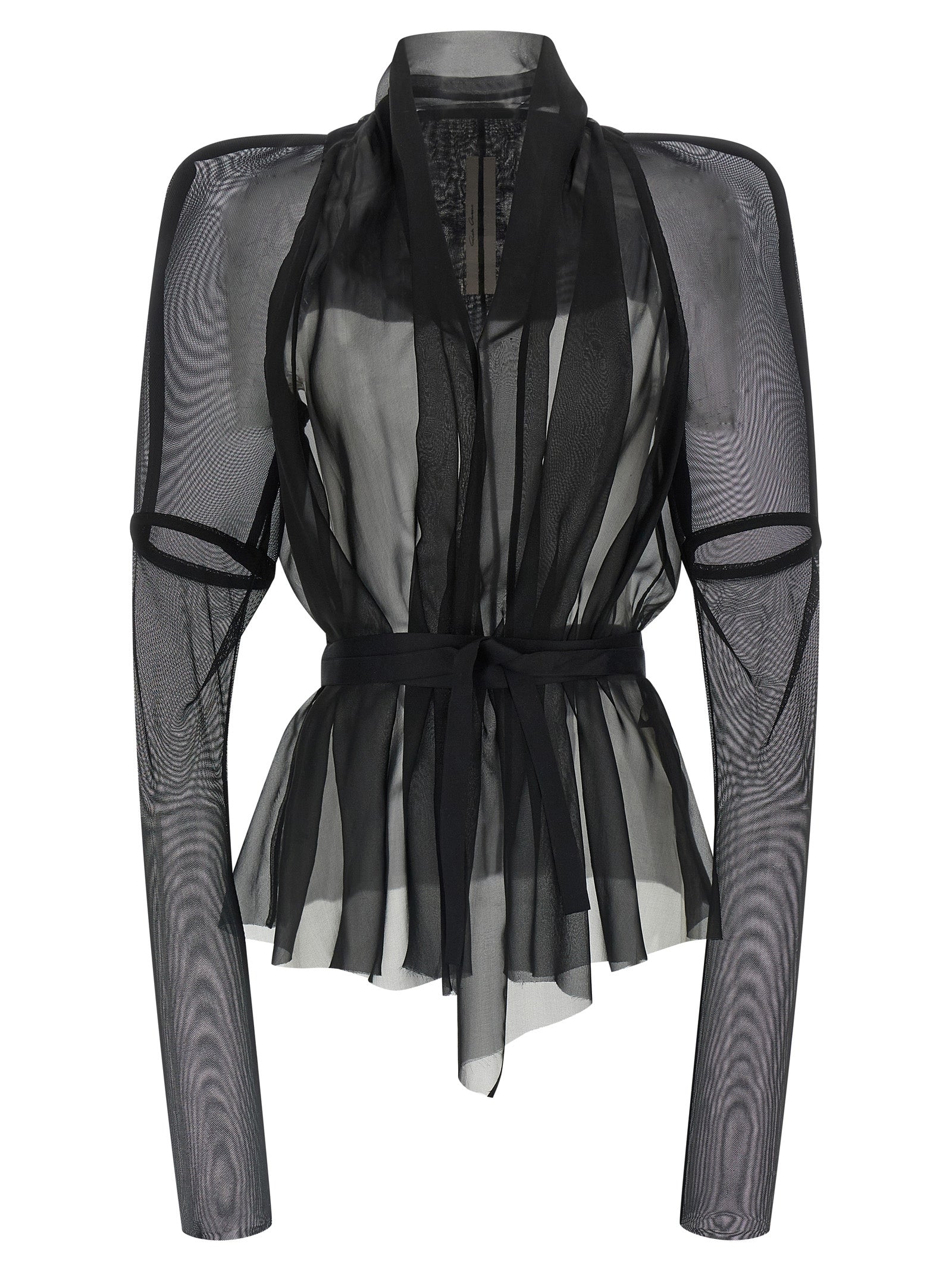 Rick Owens Black Silk Full-Length Women's Jacket