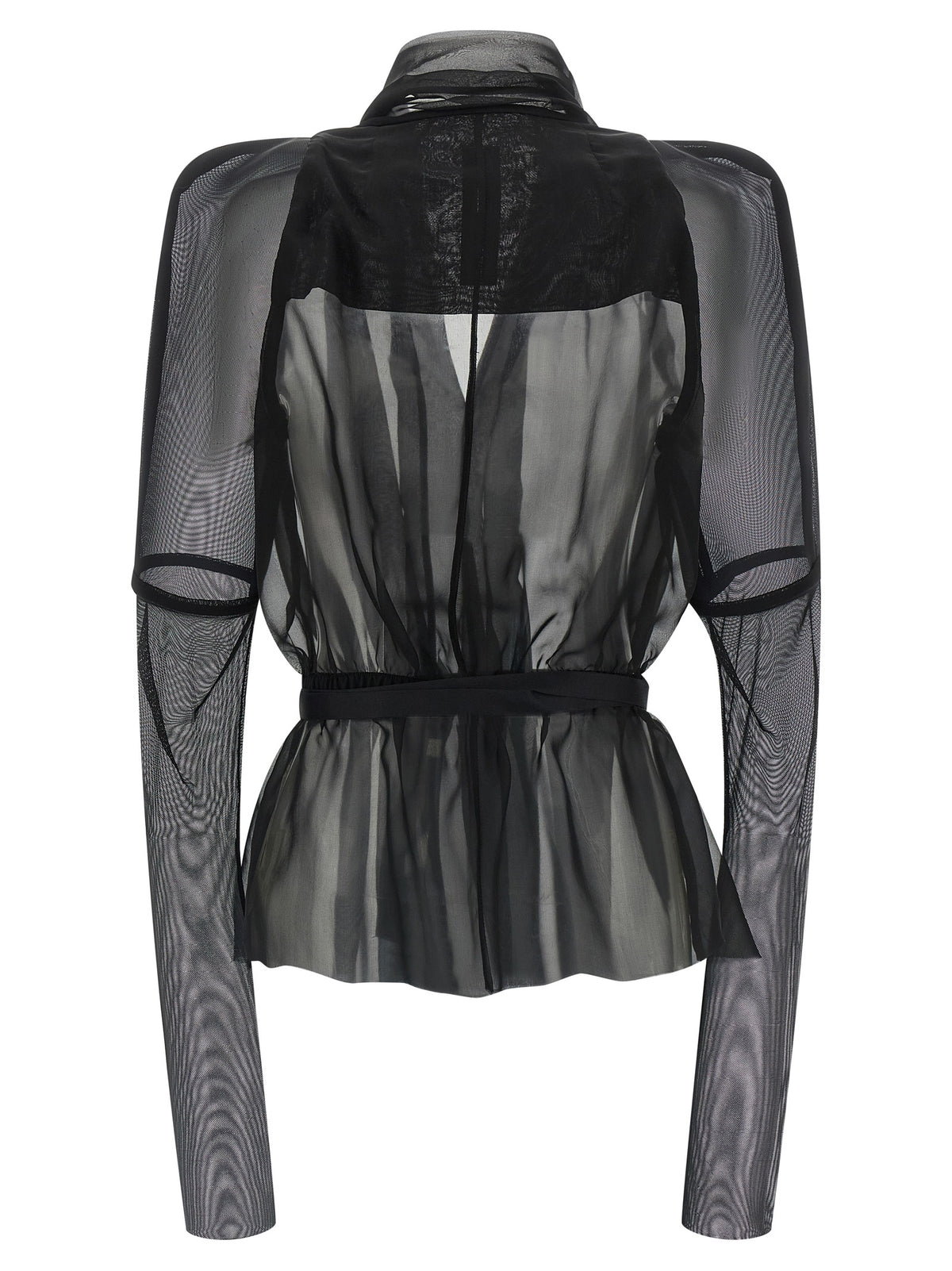Rick Owens Black Silk Full-Length Women's Jacket