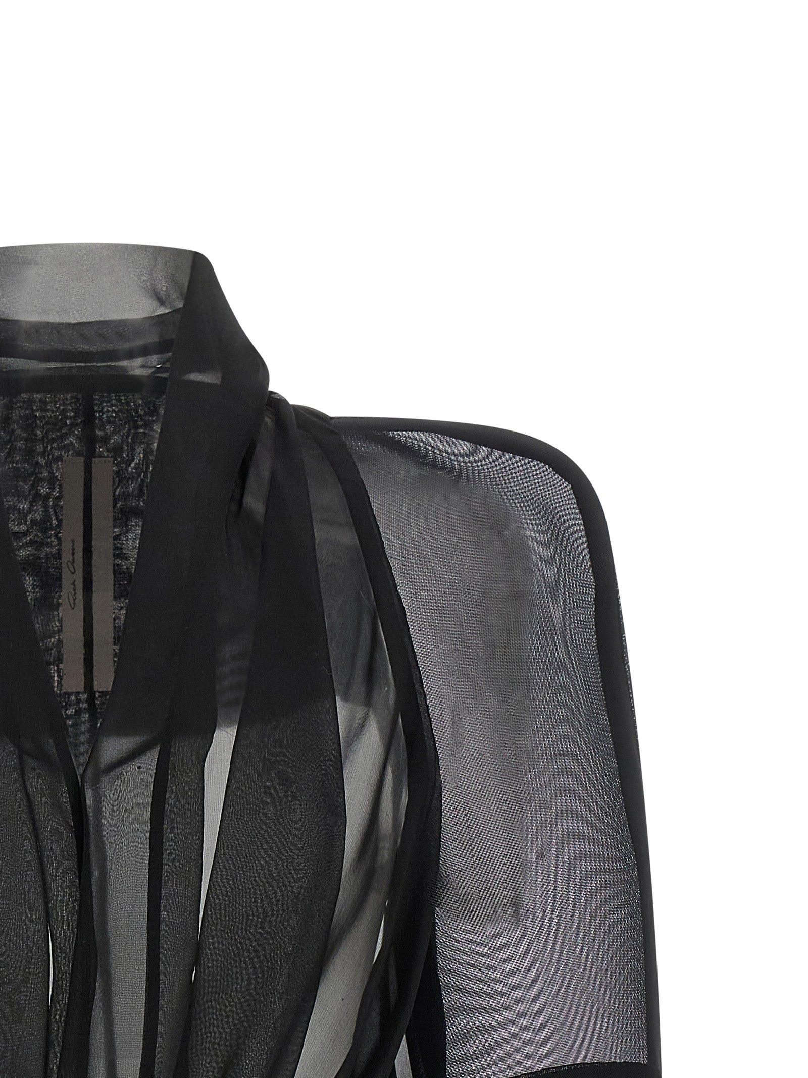 Rick Owens Black Silk Full-Length Women's Jacket