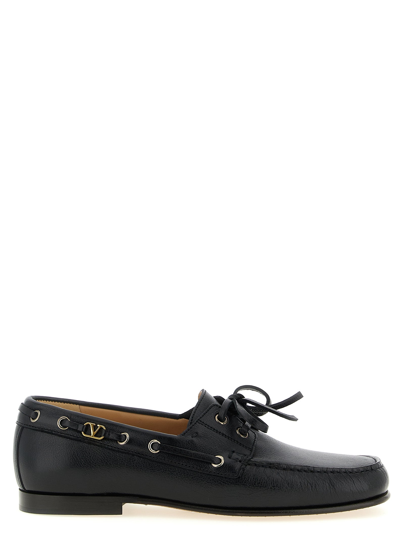 Valentino Garavani Black Buffalo Leather Slip-On Men's Loafers