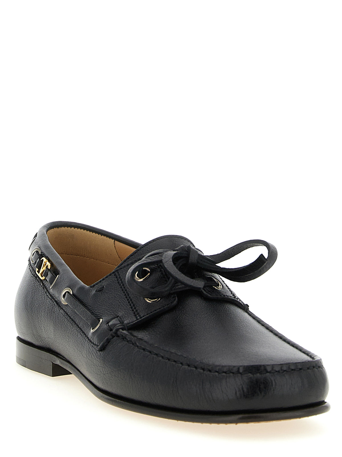 Valentino Garavani Black Buffalo Leather Slip-On Men's Loafers