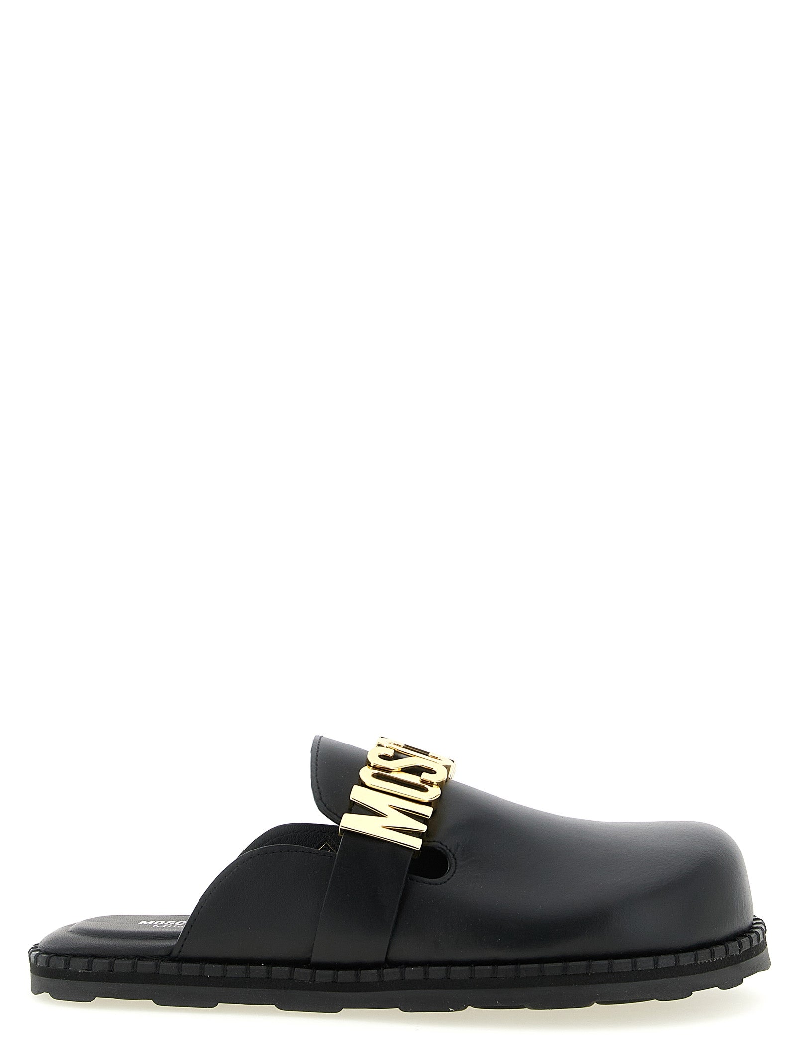 Moschino Black Calfskin Women's Clogs