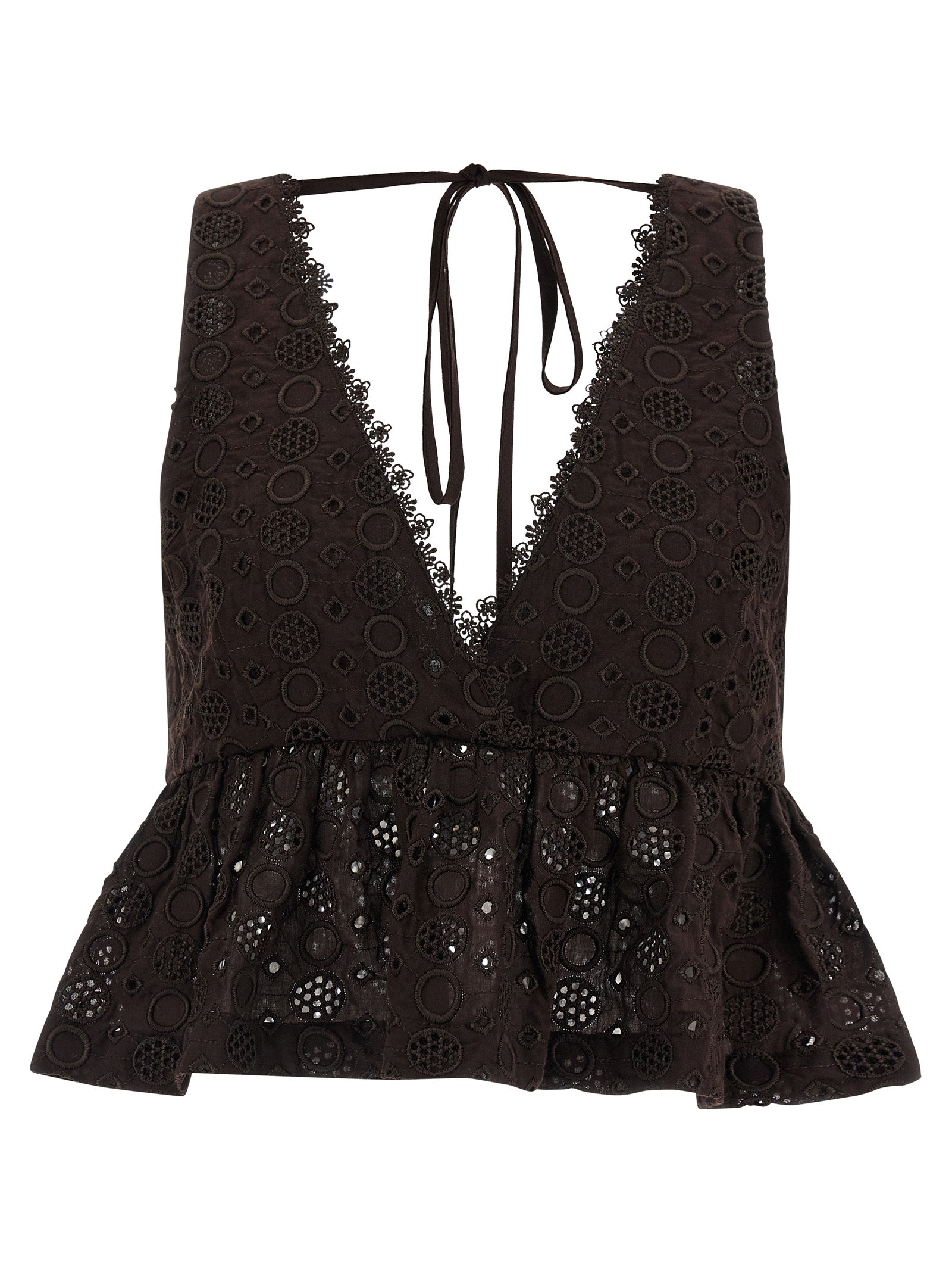 PINKO Brown Cotton Women's Blouse