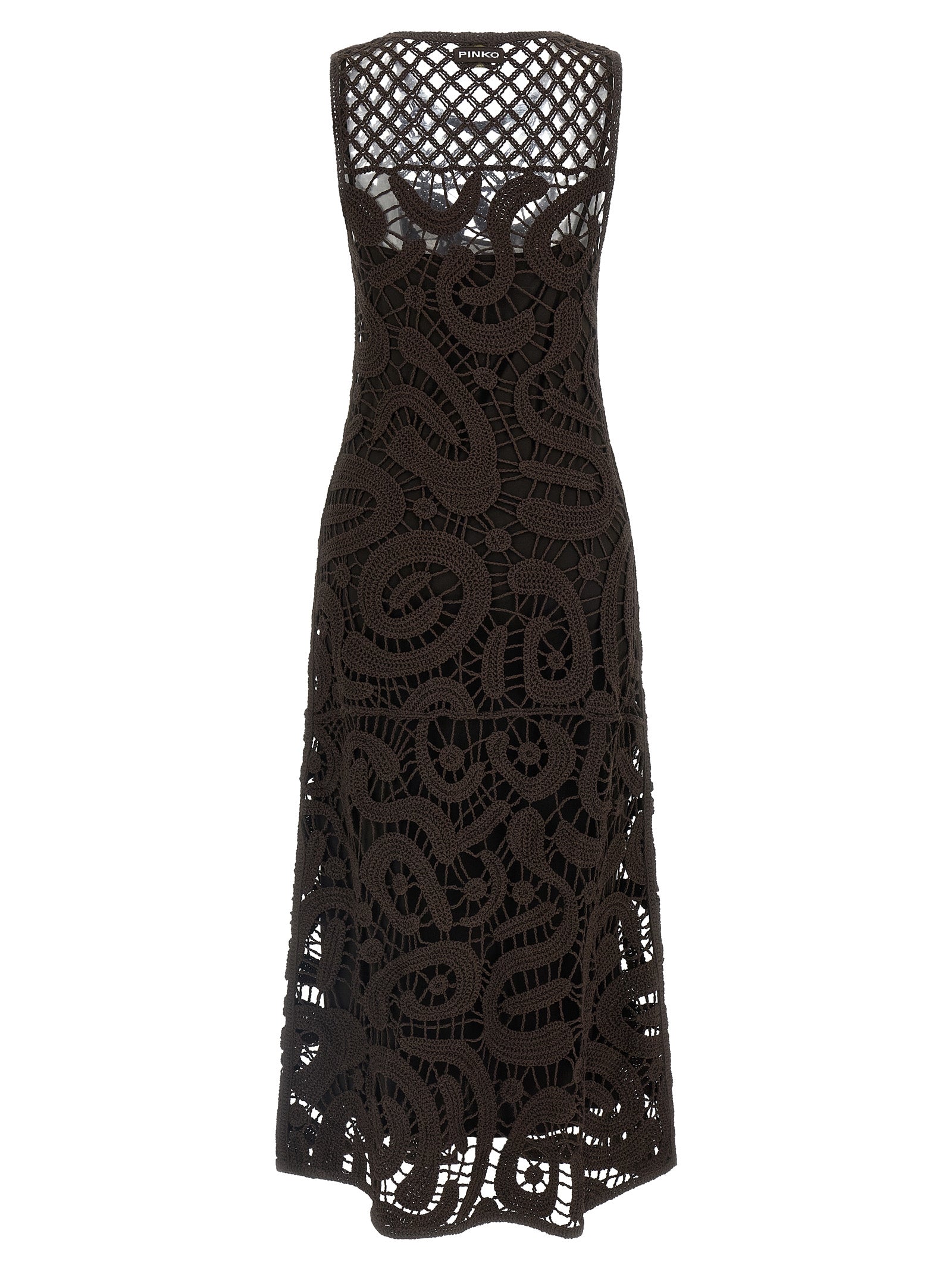 PINKO Brown Viscose Long Women's Dress