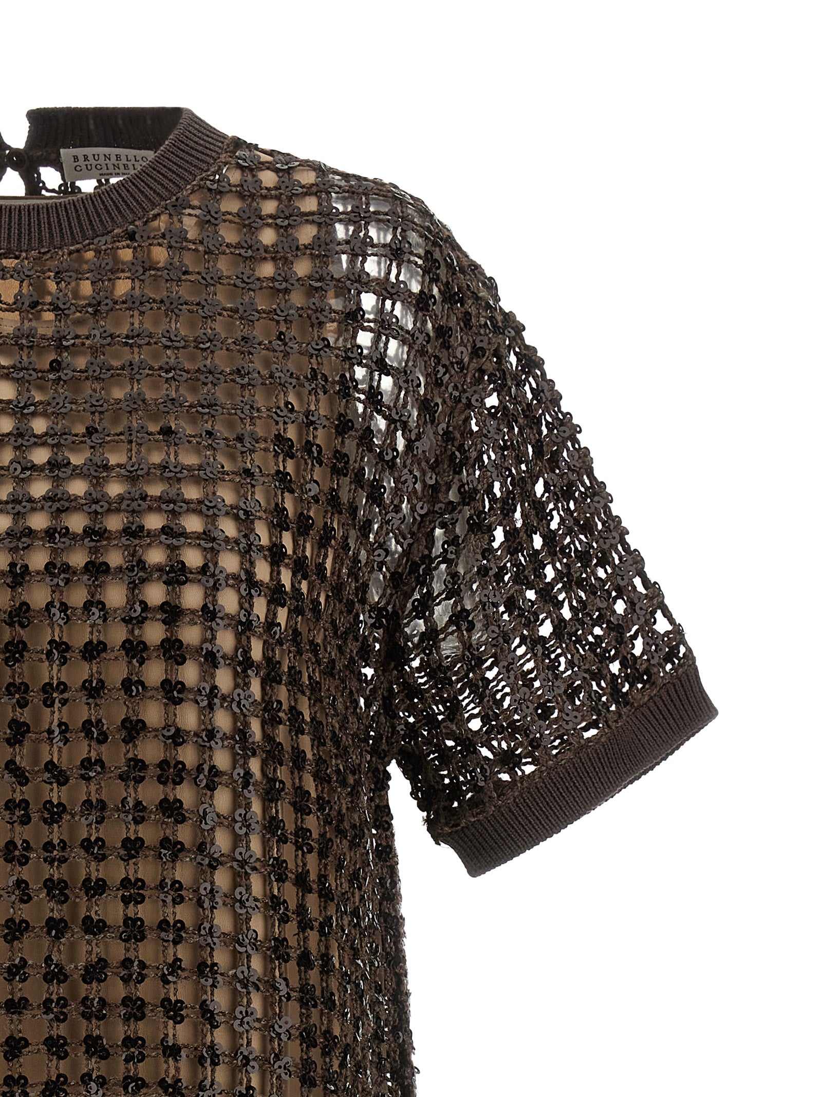 Brunello Cucinelli Brown Silk Short Women's Dress