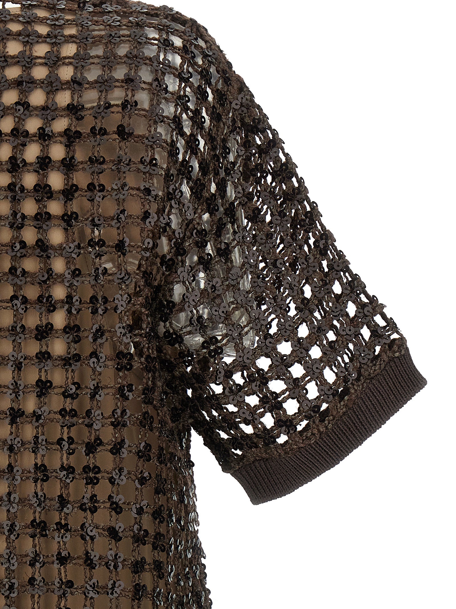 Brunello Cucinelli Brown Silk Short Women's Dress