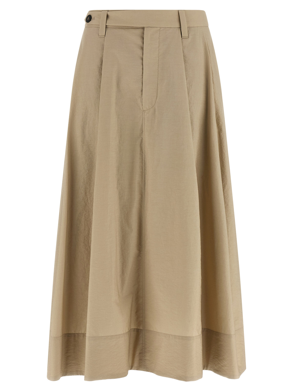 Brunello Cucinelli Beige Cotton Midi Women's Skirt