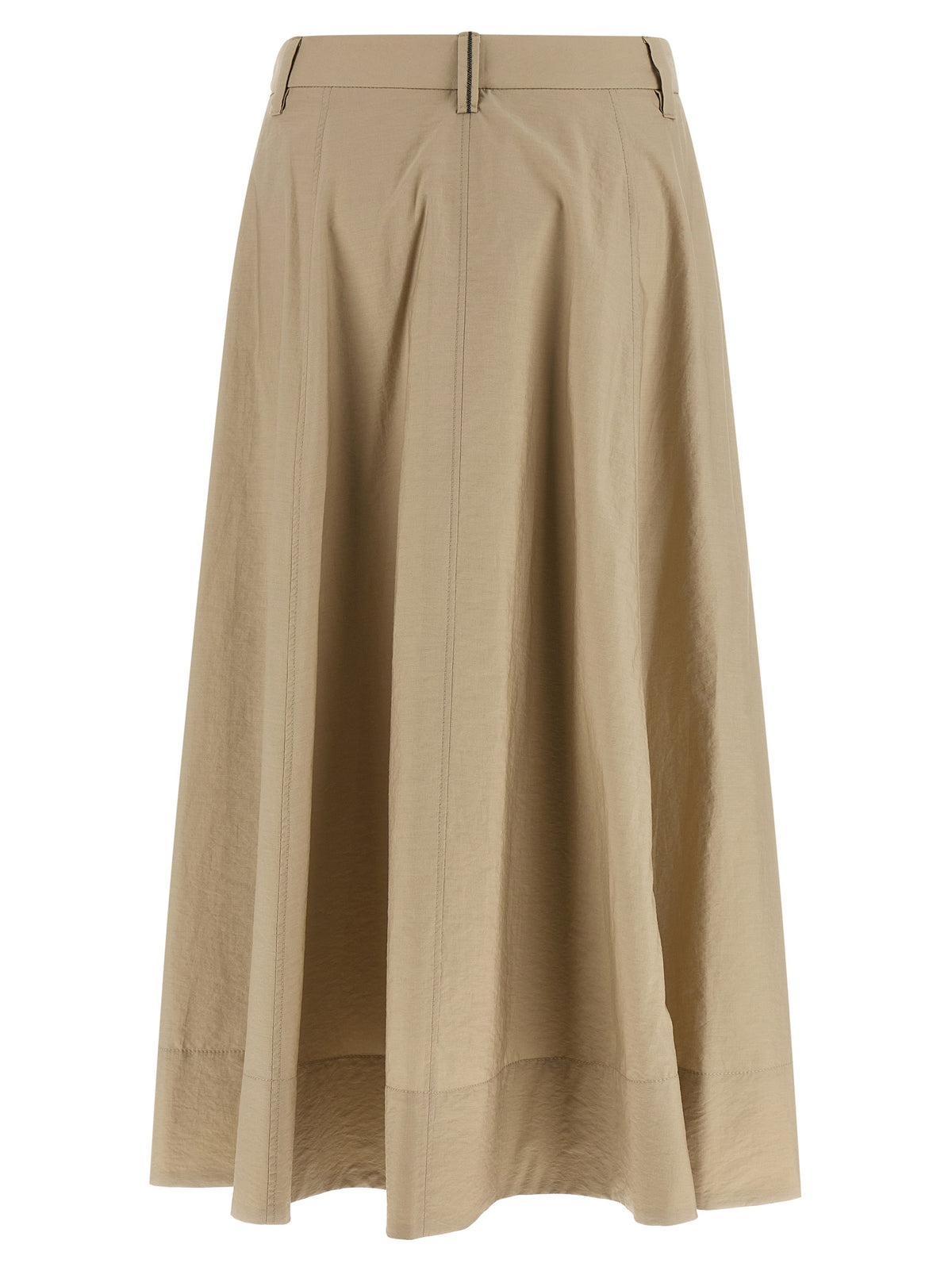 Brunello Cucinelli Beige Cotton Midi Women's Skirt