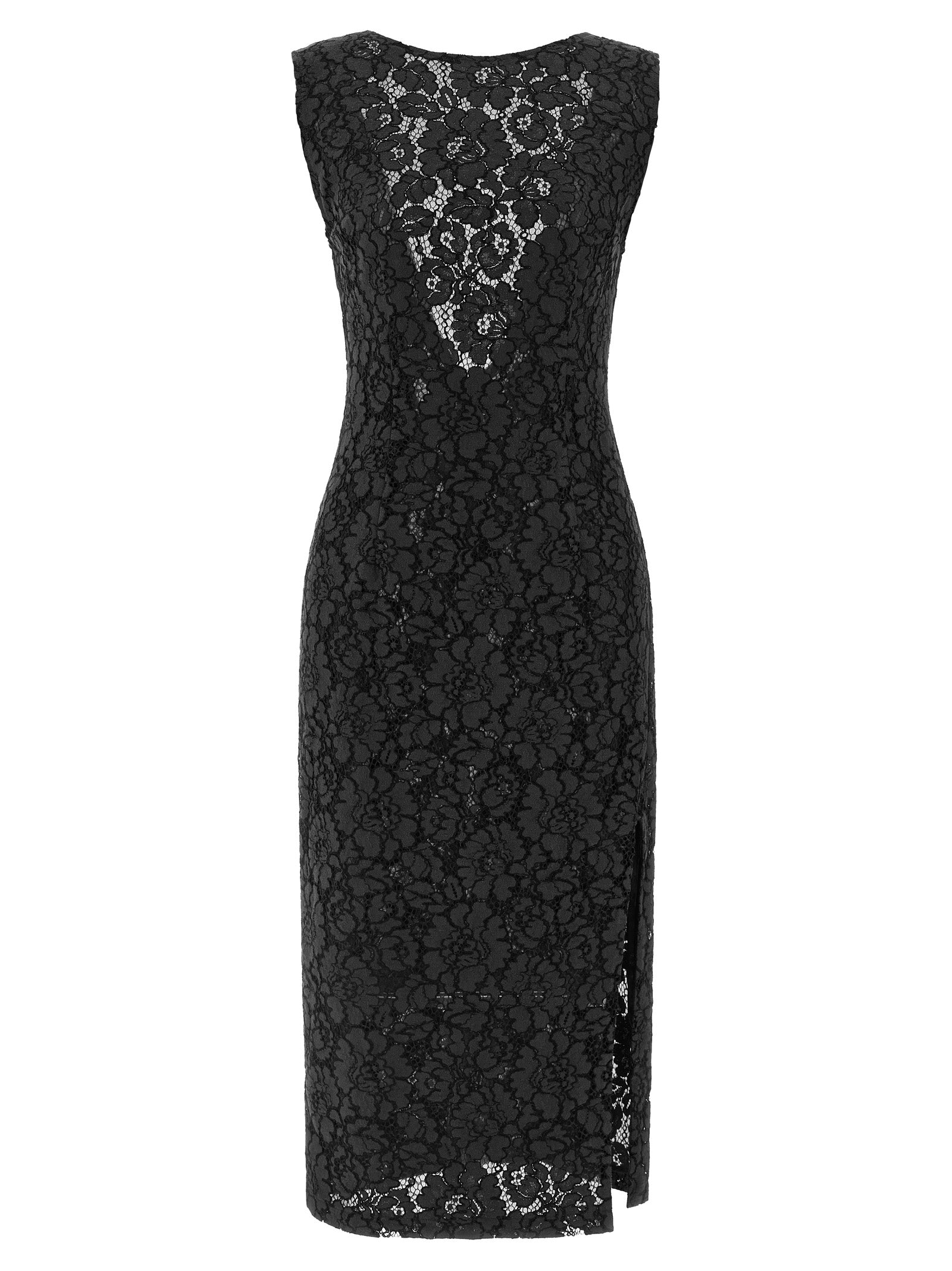 PINKO Black Cotton Midi Women's Dress