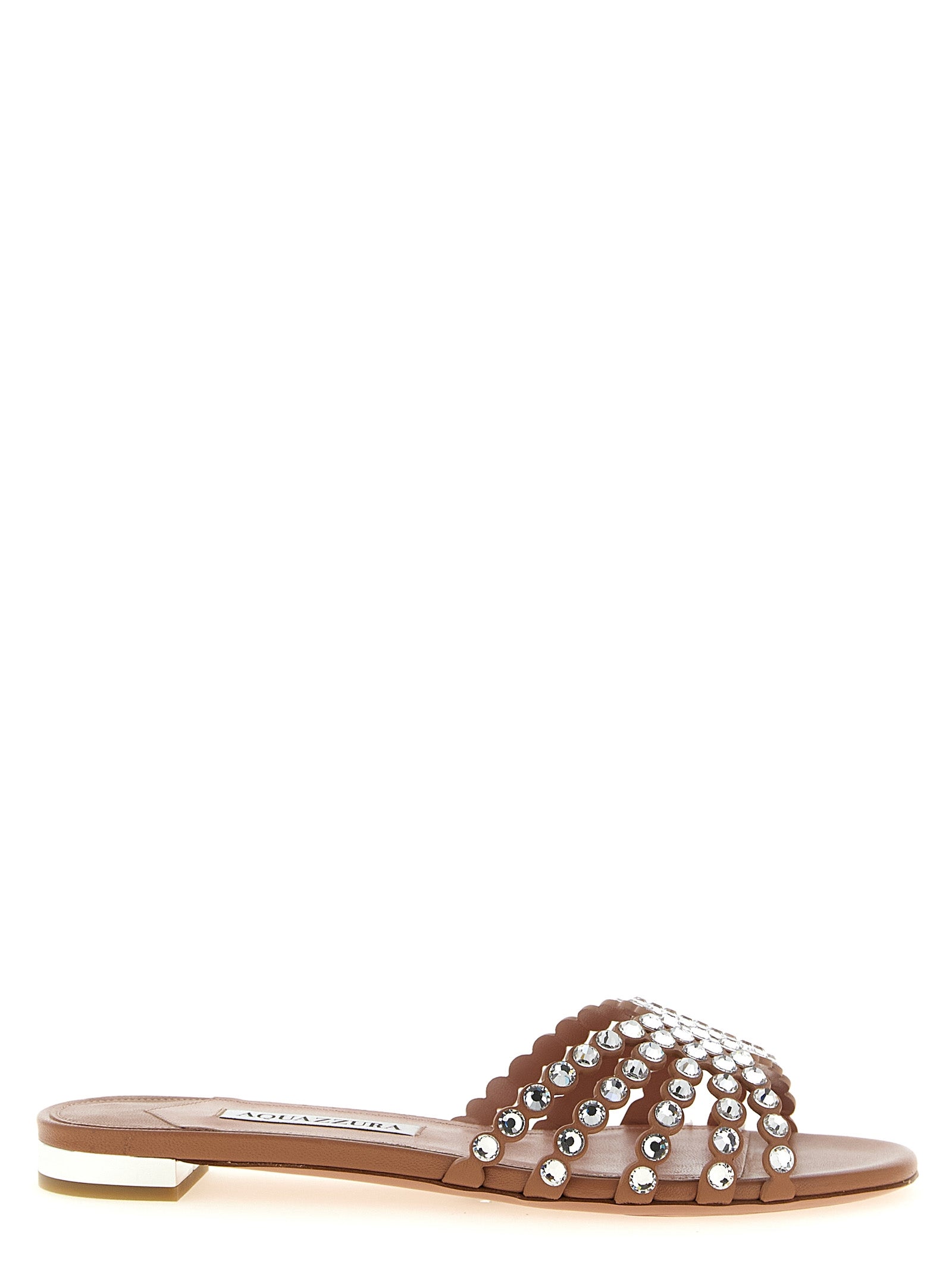 Aquazzura Multicolor Lamb Leather Women's Slides