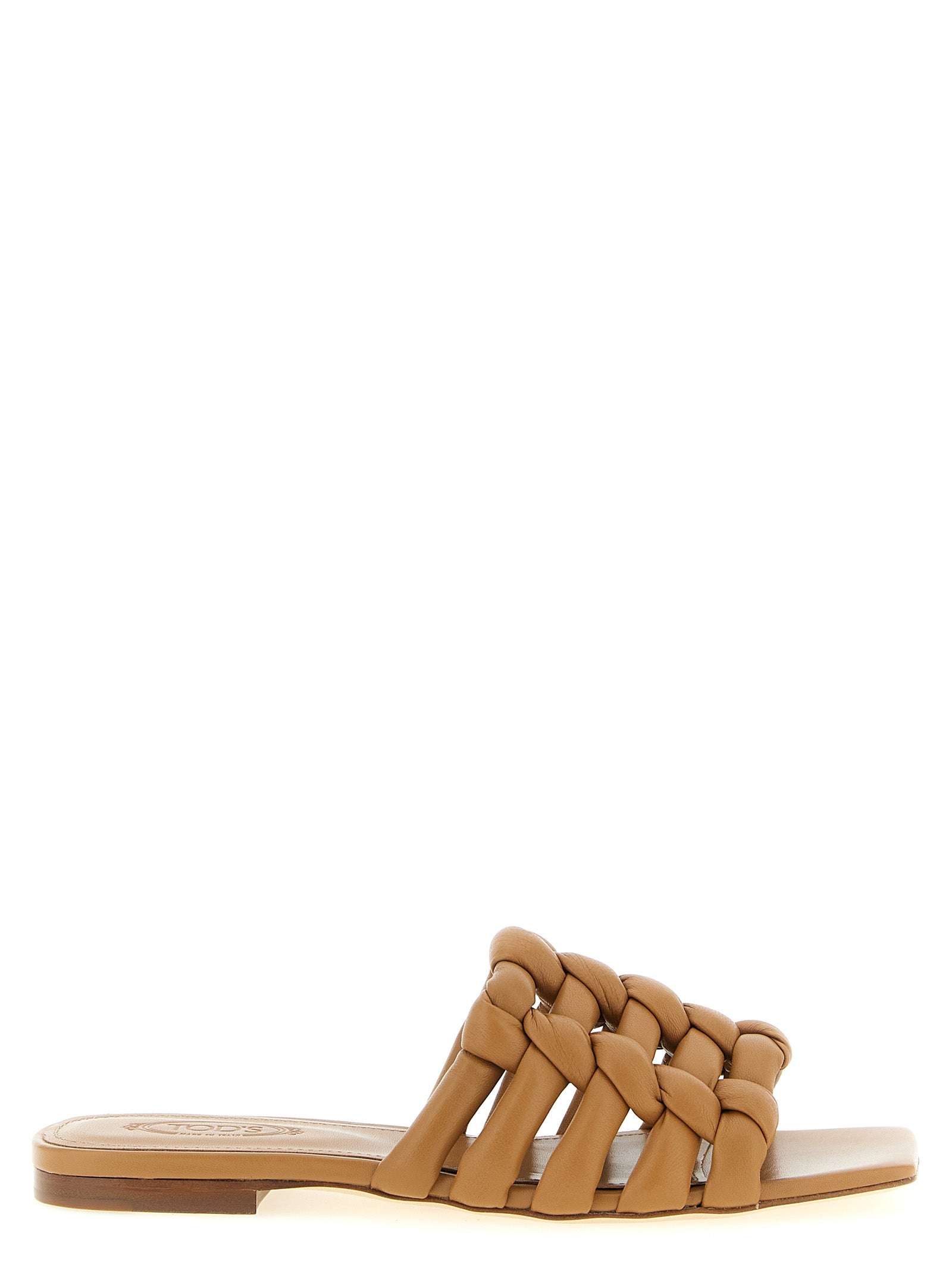 Tod's Brown Lambskin Women's Slides
