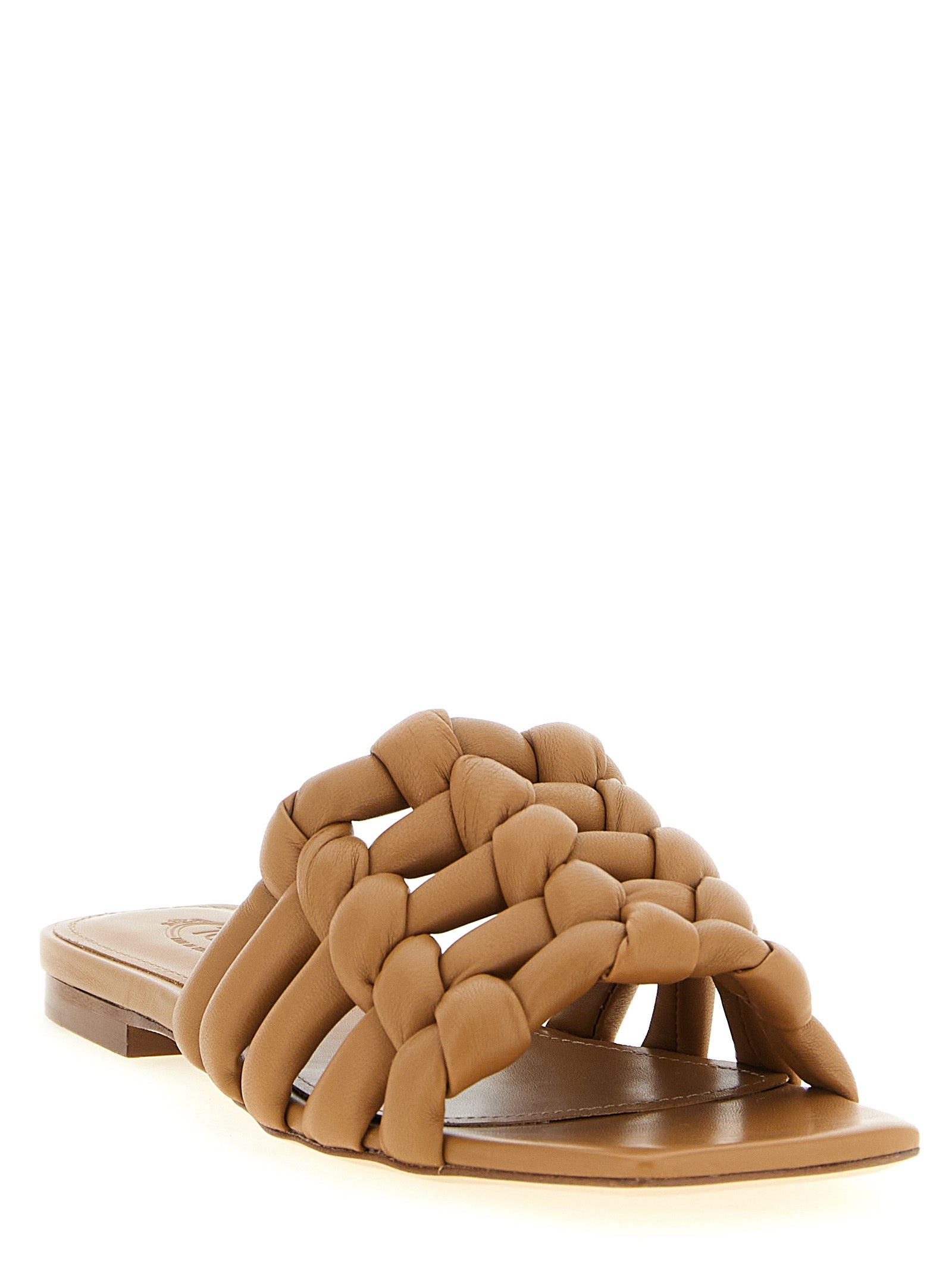 Tod's Brown Lambskin Women's Slides