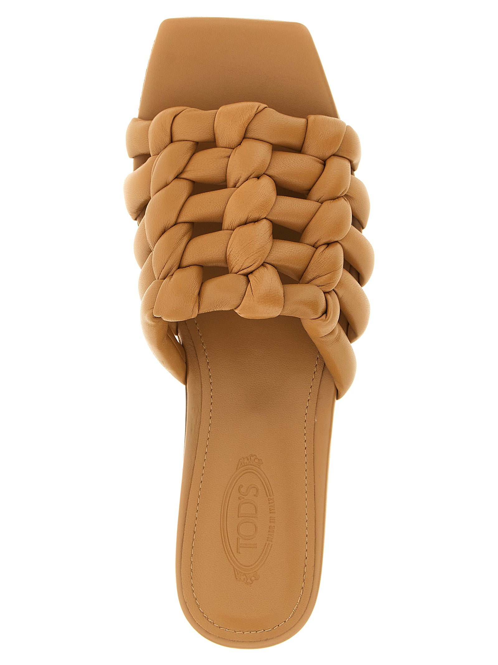 Tod's Brown Lambskin Women's Slides