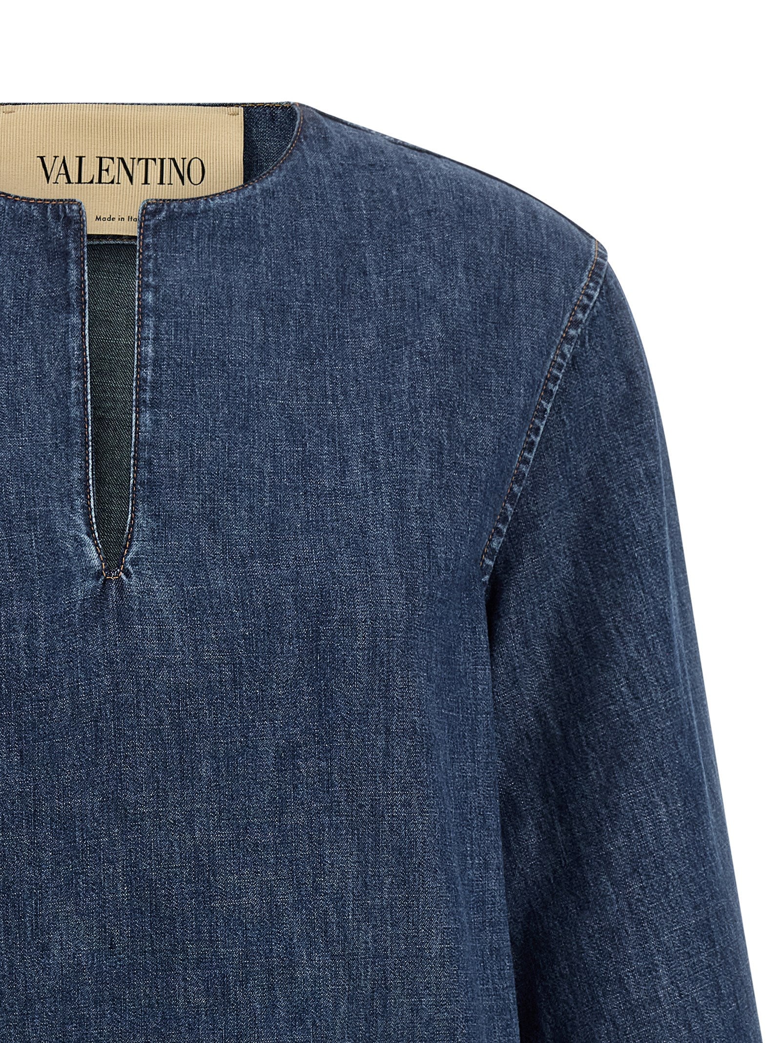 Valentino Garavani Blue Cotton Short Women's Dress