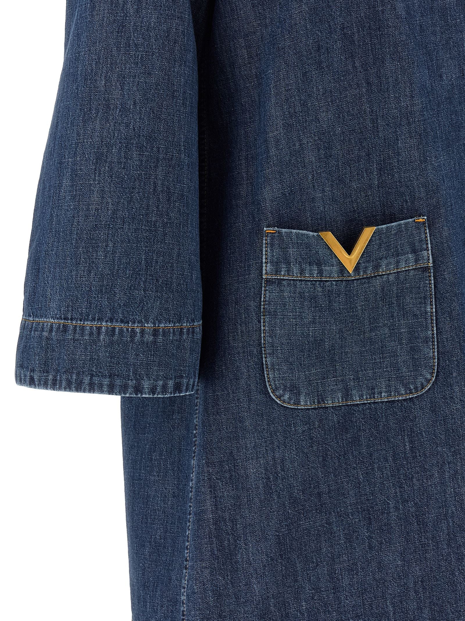 Valentino Garavani Blue Cotton Short Women's Dress
