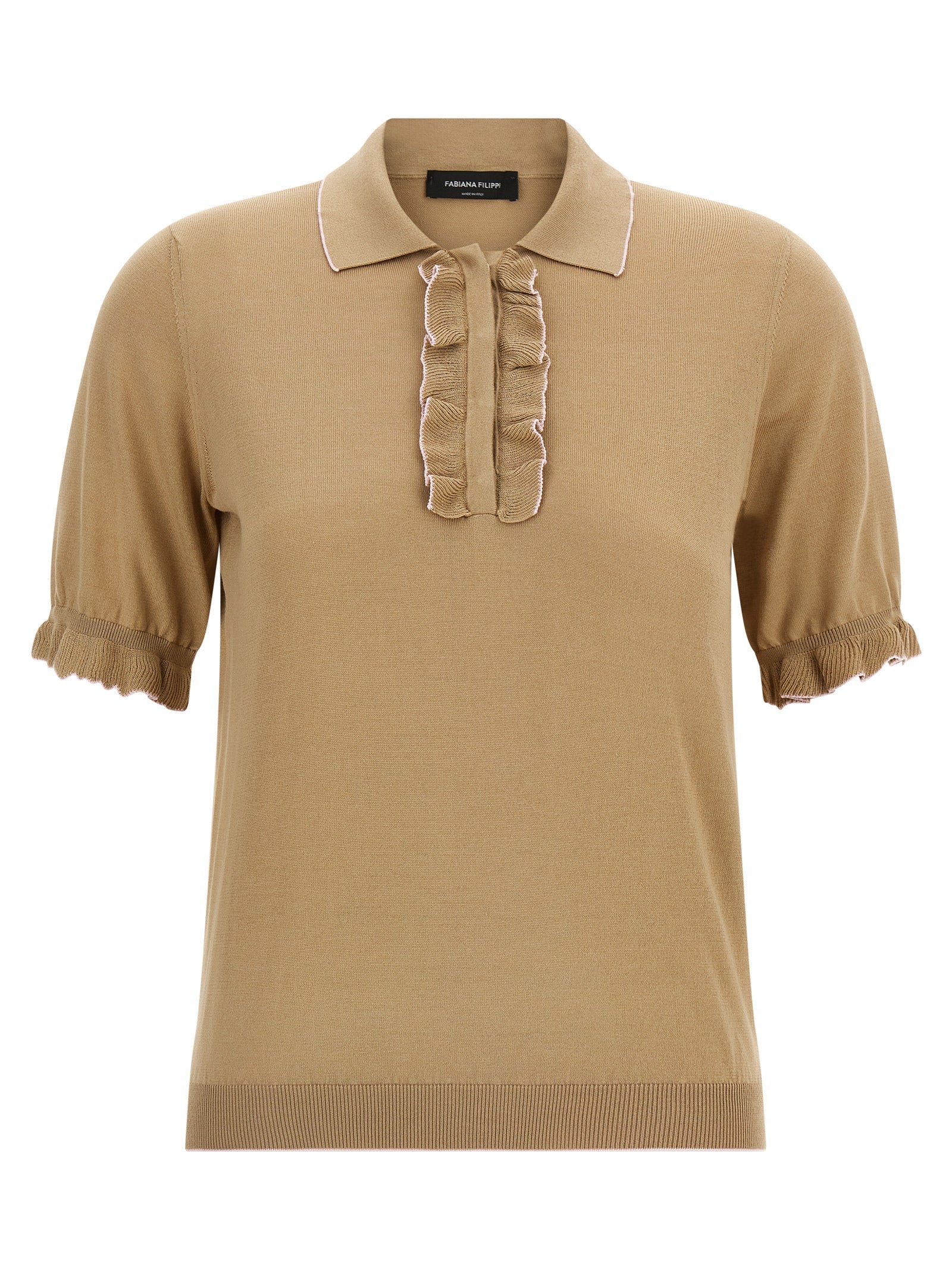 Fabiana Filippi Beige Silk Polo Women's Shirt