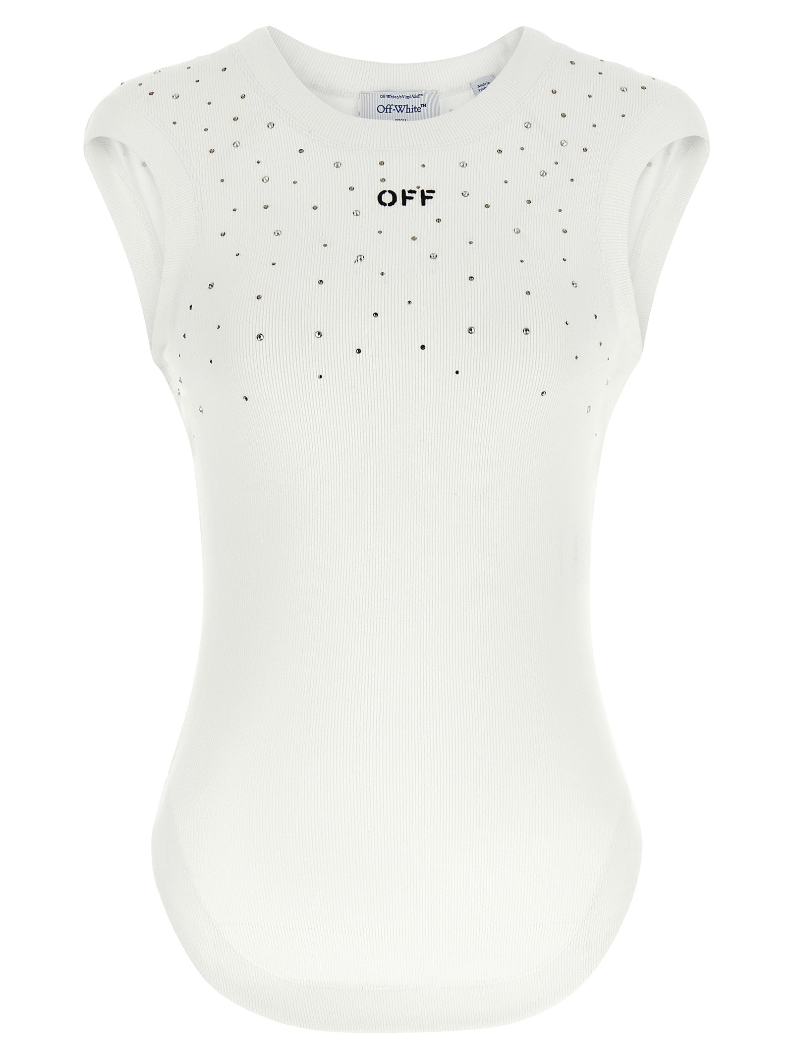 Off-White White Viscose Sleeveles Women's T-Shirt