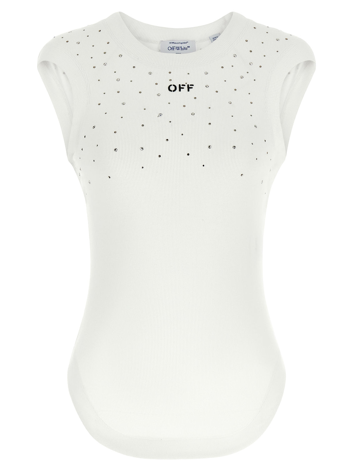 Off-White White Viscose Sleeveles Women's T-Shirt