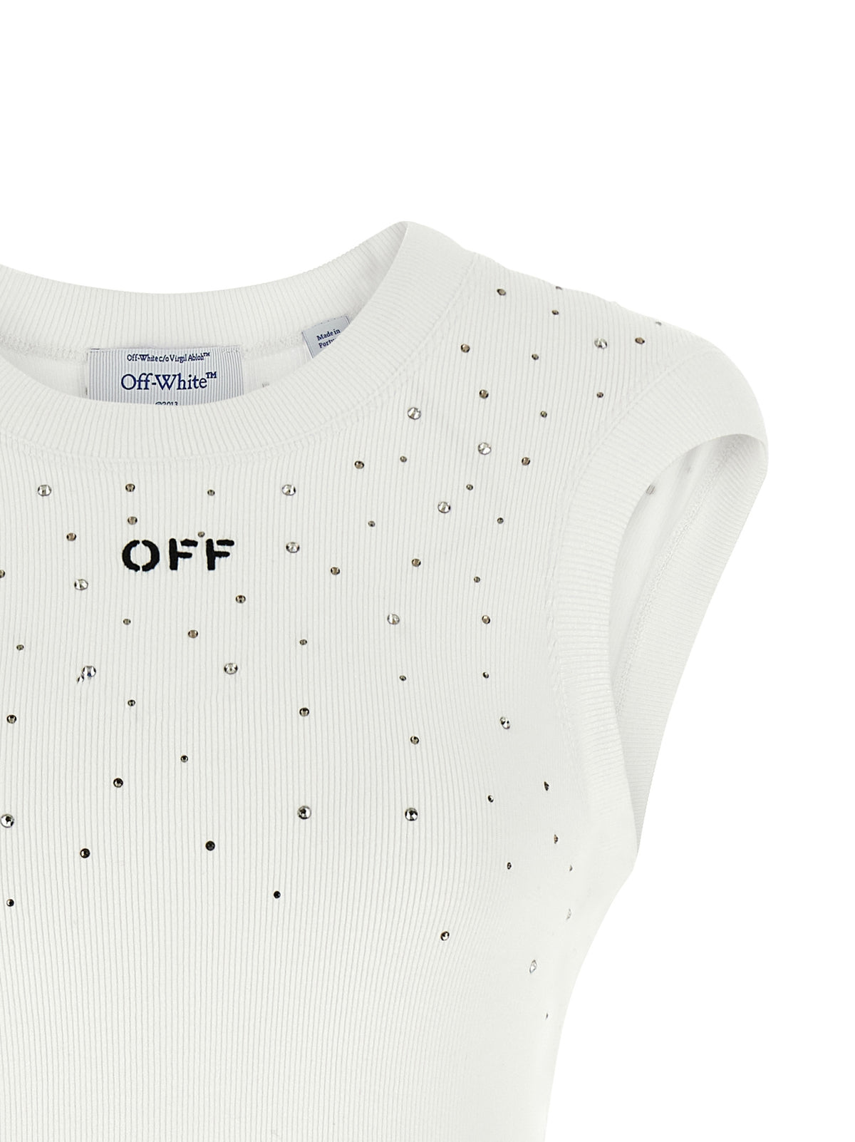 Off-White White Viscose Sleeveles Women's T-Shirt