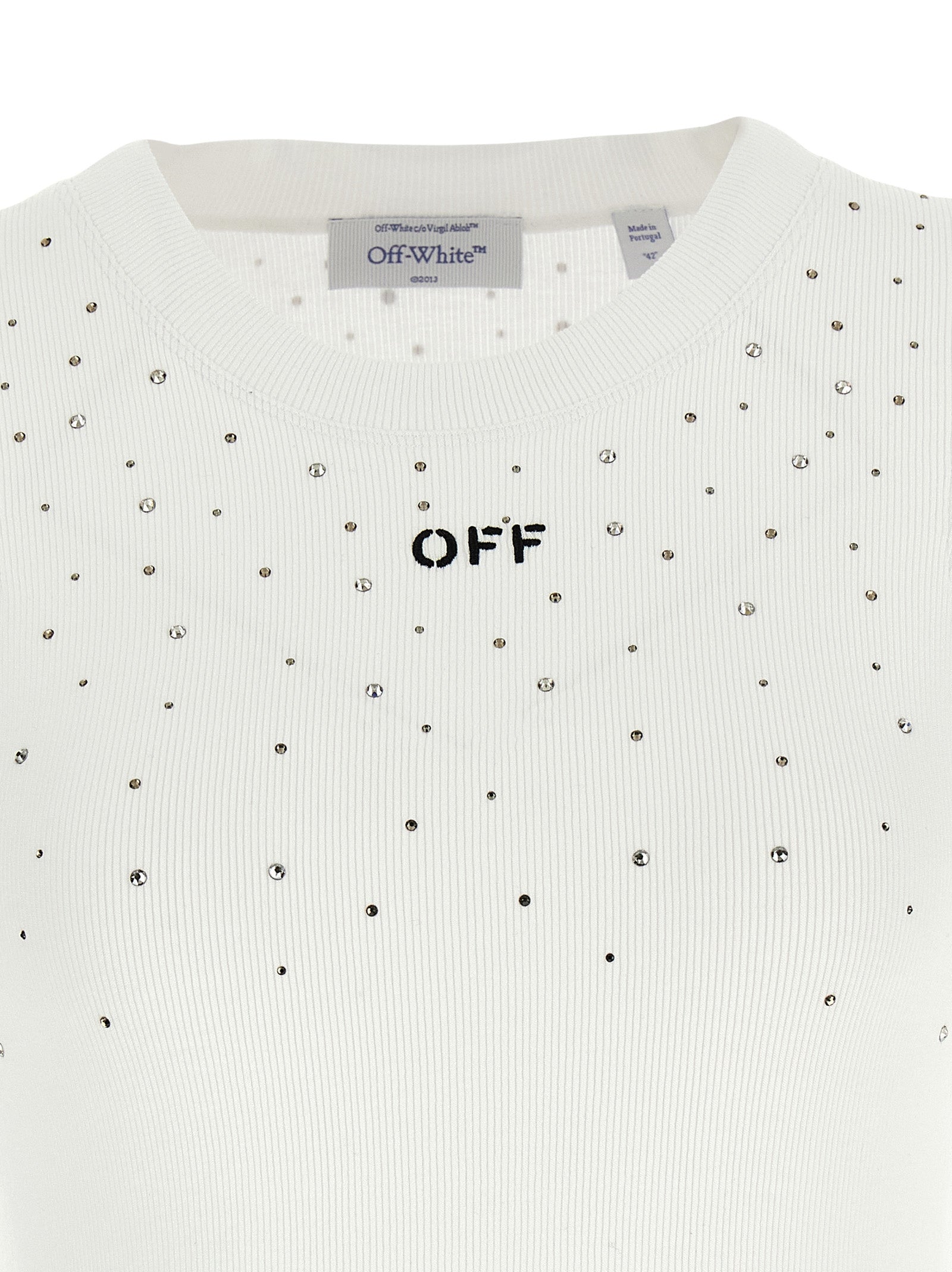 Off-White White Viscose Sleeveles Women's T-Shirt