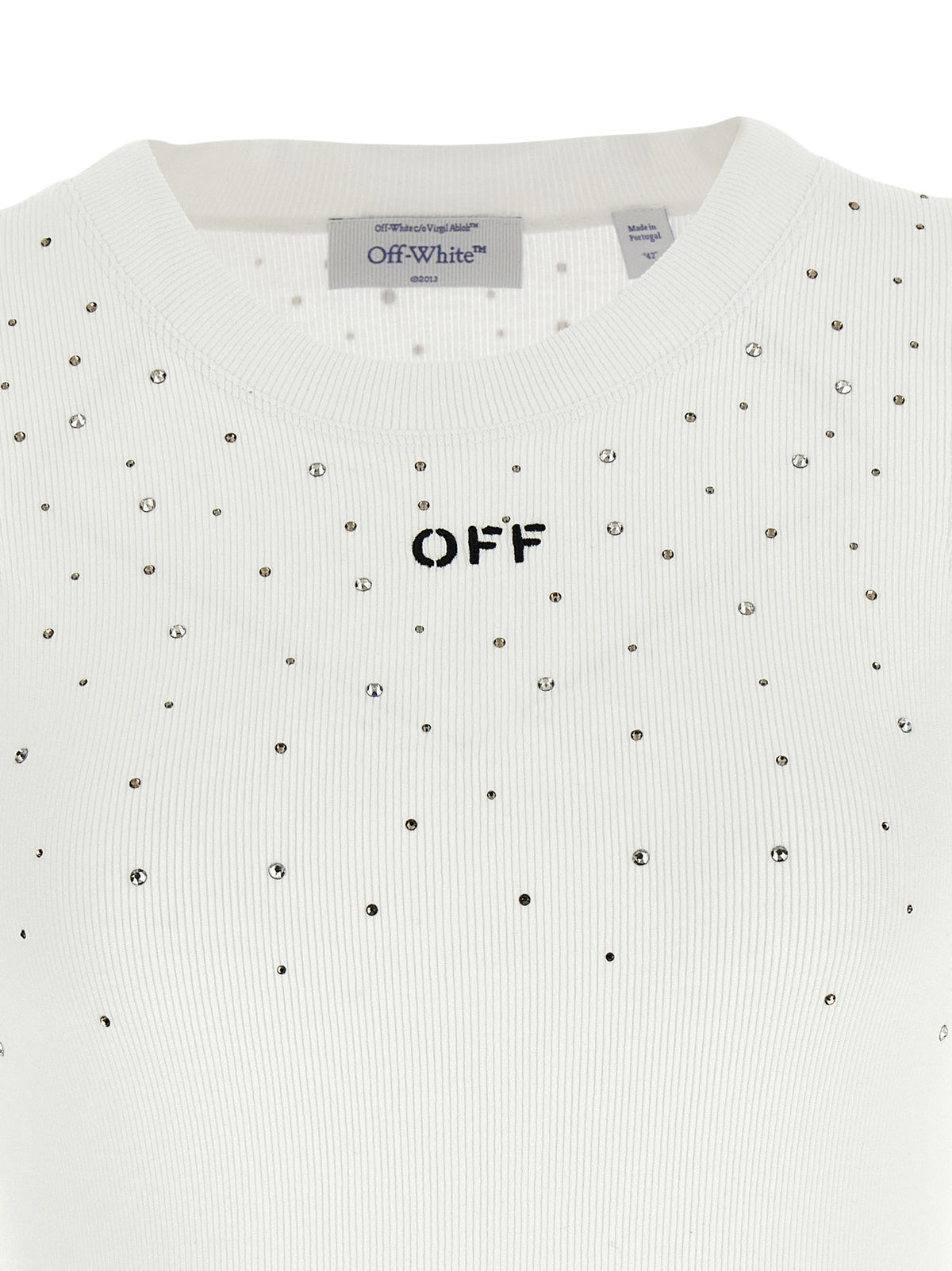Off-White White Viscose Sleeveles Women's T-Shirt