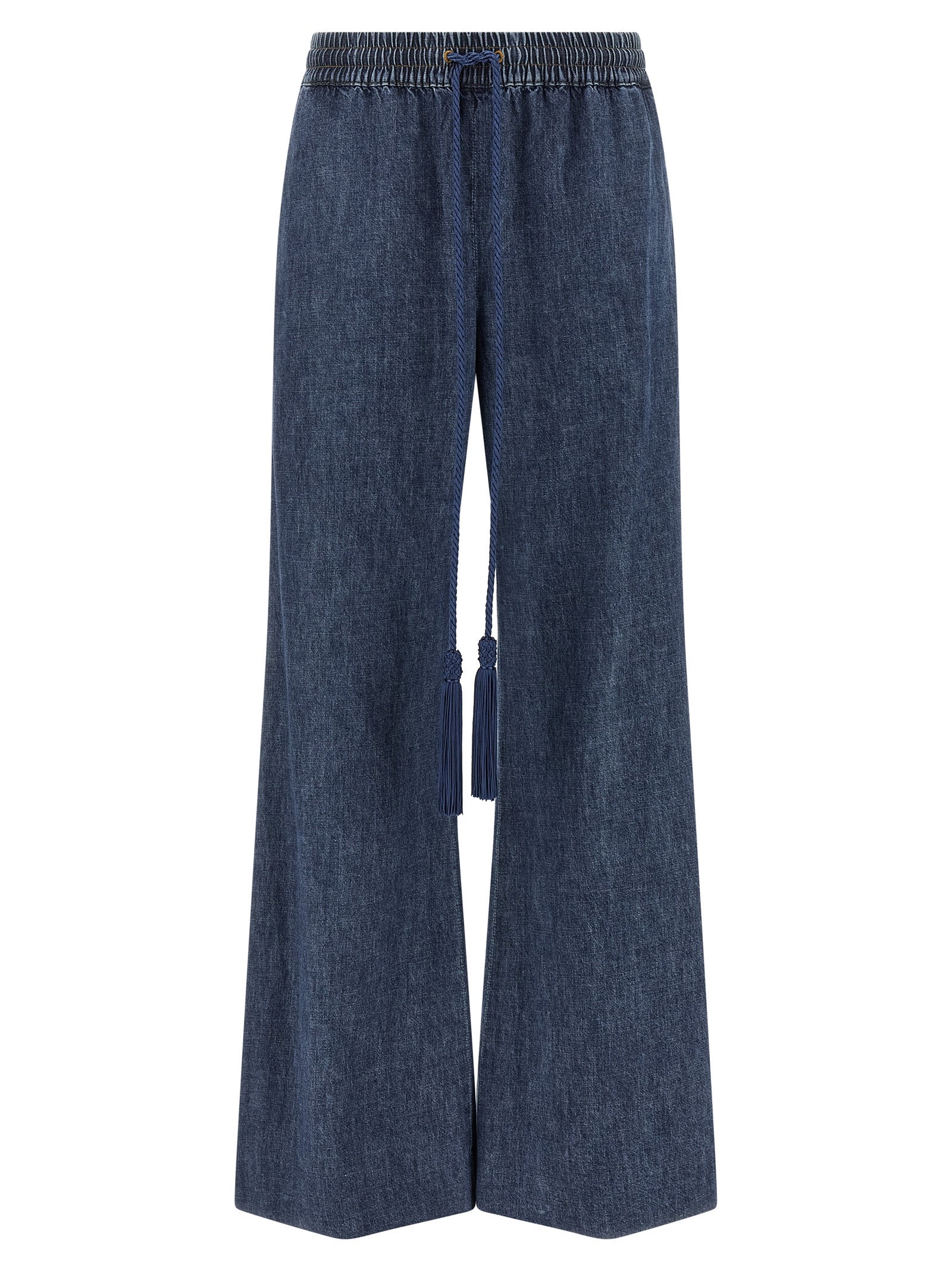 Valentino Garavani Blue Cotton Flared Women's Jeans