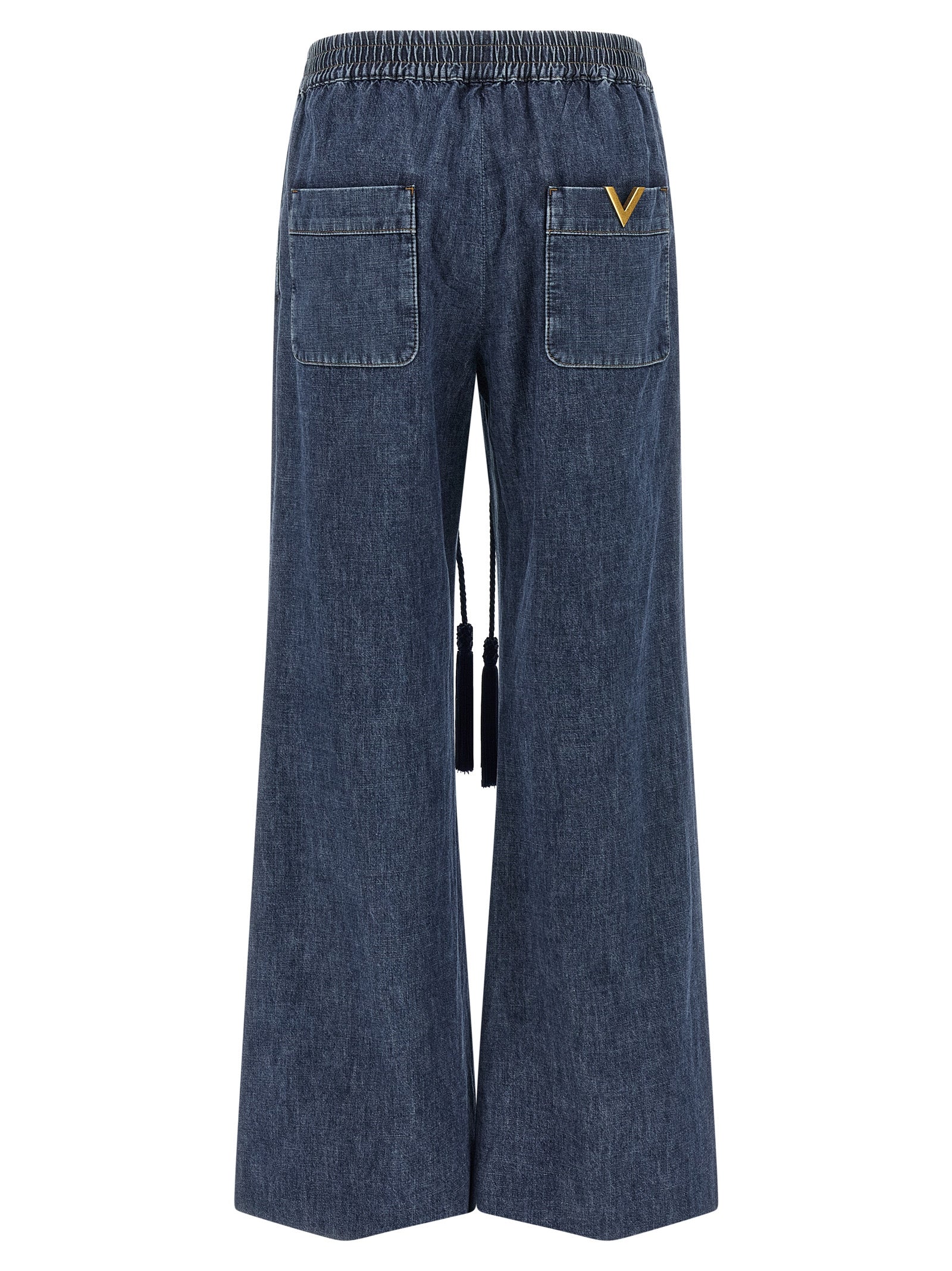 Valentino Garavani Blue Cotton Flared Women's Jeans