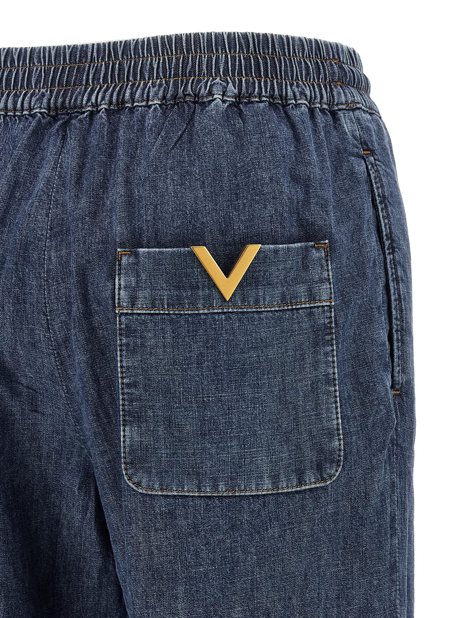 Valentino Garavani Blue Cotton Flared Women's Jeans